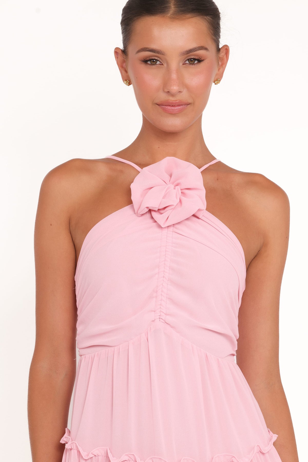Dottie Halterneck Maxi Dress in Pink – view 2 of 5