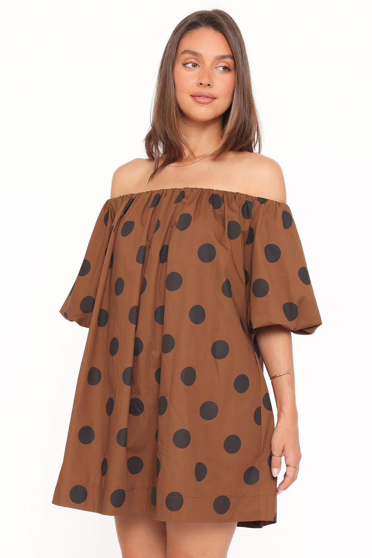 Eddie Mini Dress in Brown Polka Dot – view 7 of 7