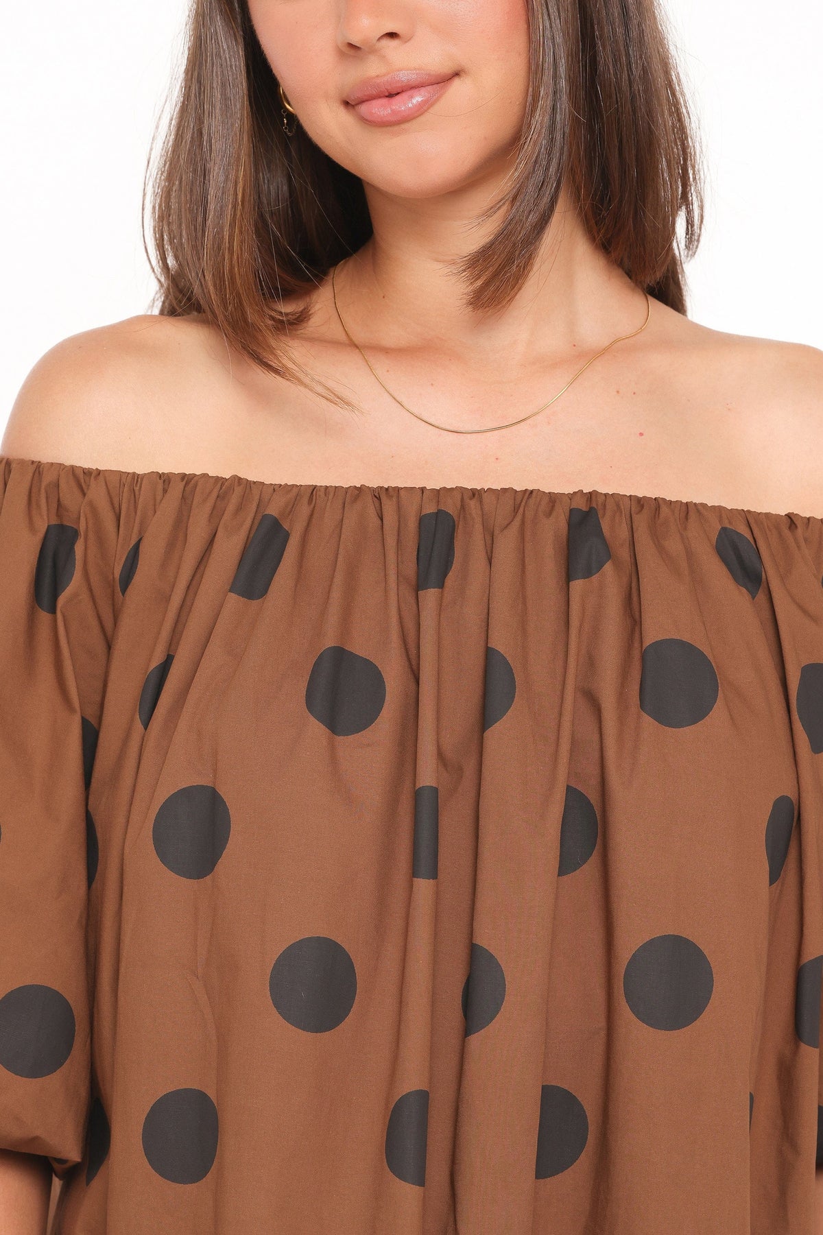Eddie Mini Dress in Brown Polka Dot – view 5 of 7