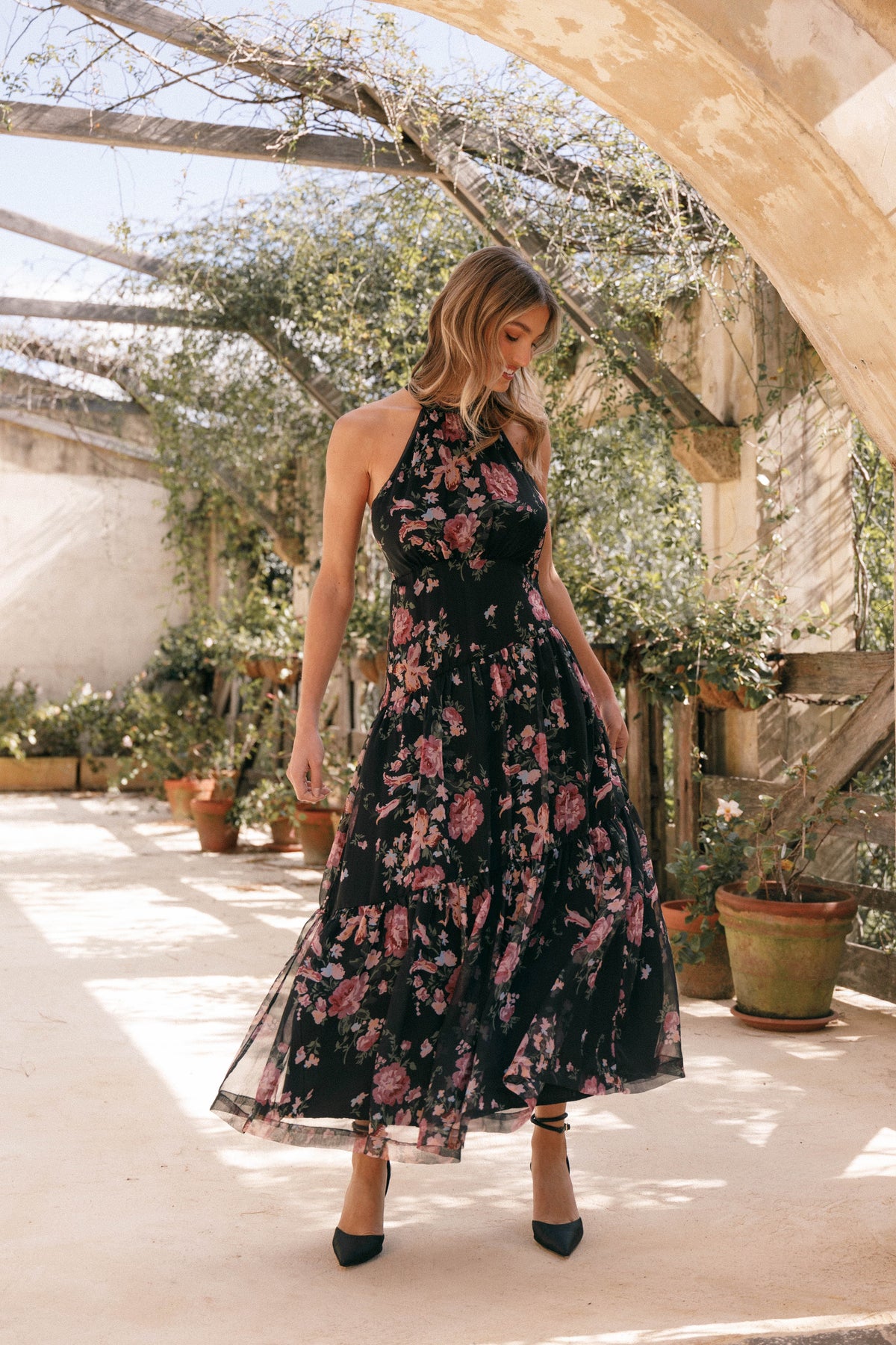 Eden Maxi Dress in Black Floral – view 1 of 10