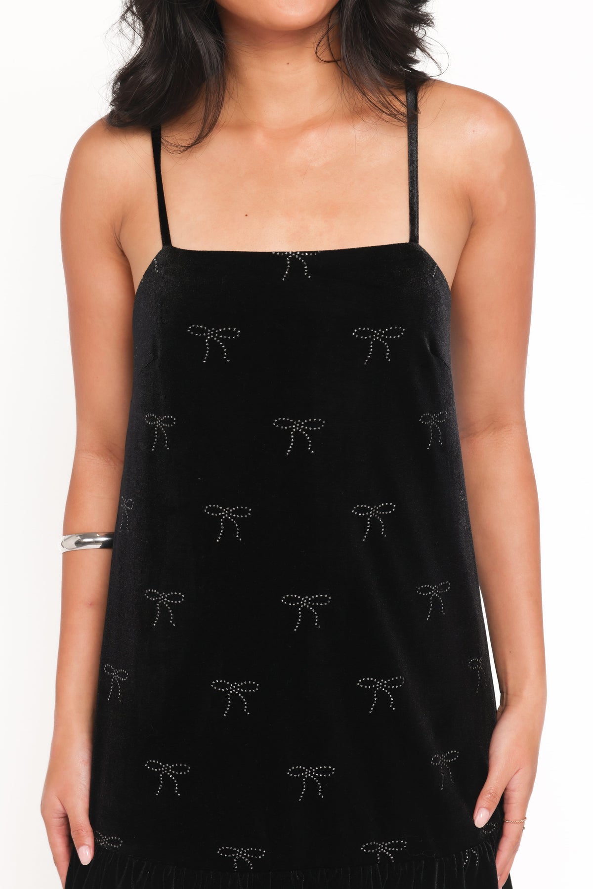 Eileen Mini Dress in Black Velvet – view 2 of 6