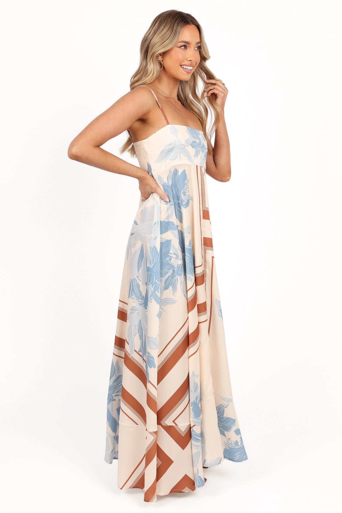 Elanor Maxi Dress in Pale Blue Print – view 6 of 8