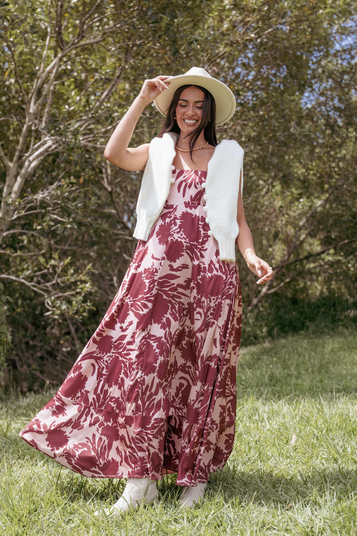 Elanor Maxi Dress in Pale Burgundy – view 1 of 8