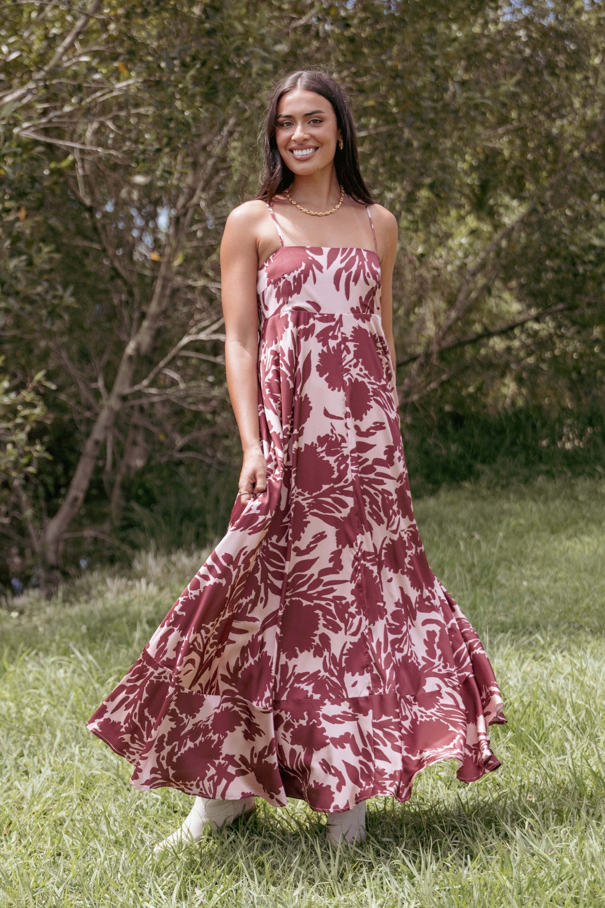 Elanor Maxi Dress in Pale Burgundy – view 8 of 8