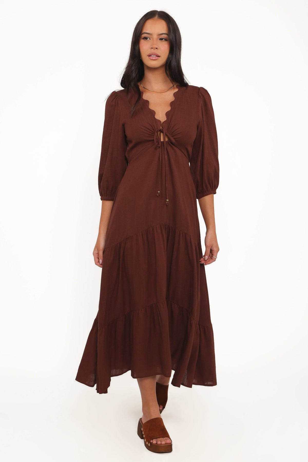 Eleonara Midi Dress in Chocolate – view 1 of 6