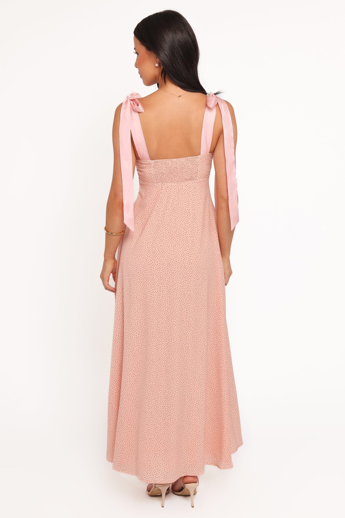 Ellody Maxi Dress in Peach Polka Dot – view 5 of 8