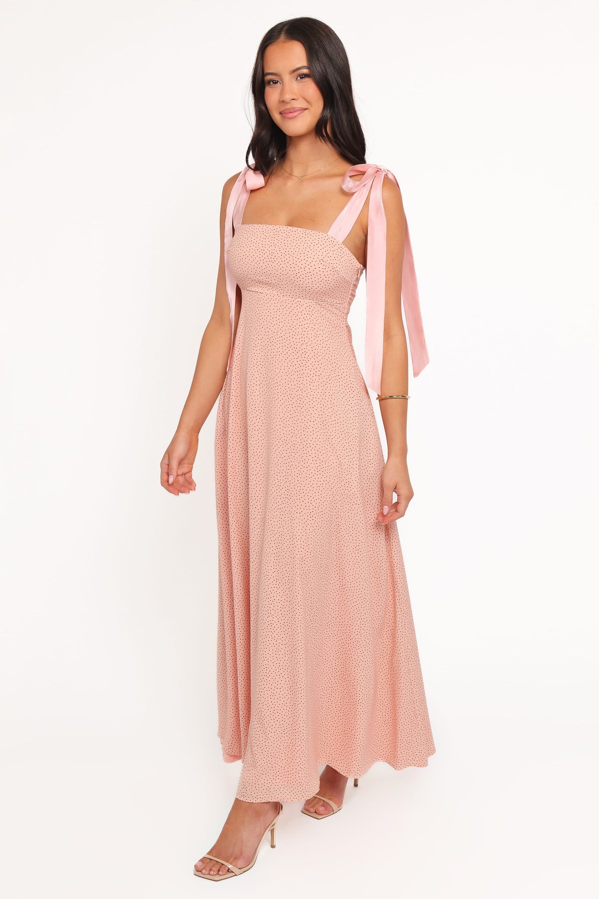 Ellody Maxi Dress in Peach Polka Dot – view 4 of 8