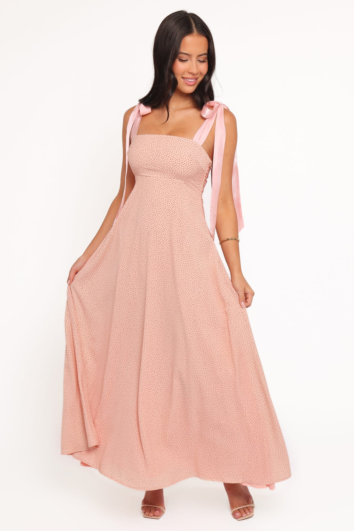 Ellody Maxi Dress in Peach Polka Dot – view 2 of 8