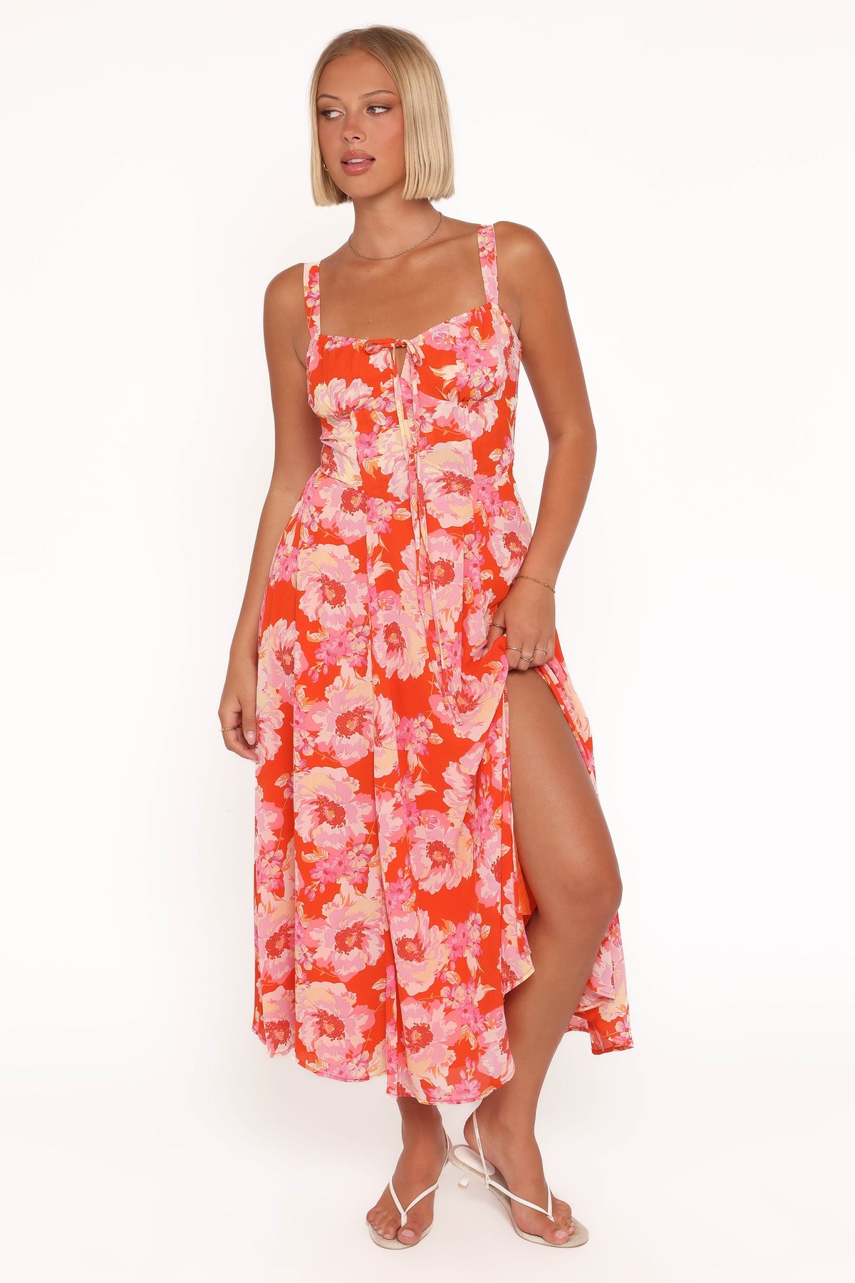 Elodie Midi Dress in Red Floral – view 2 of 7