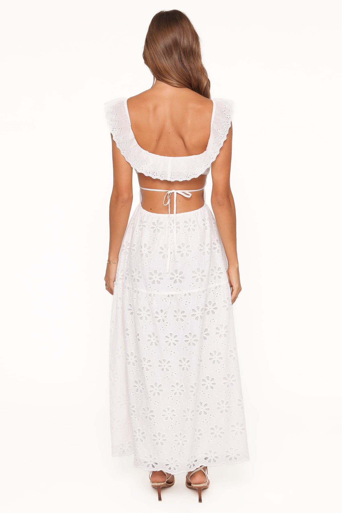 Elwyn Maxi Dress in White Broderie – view 5 of 9