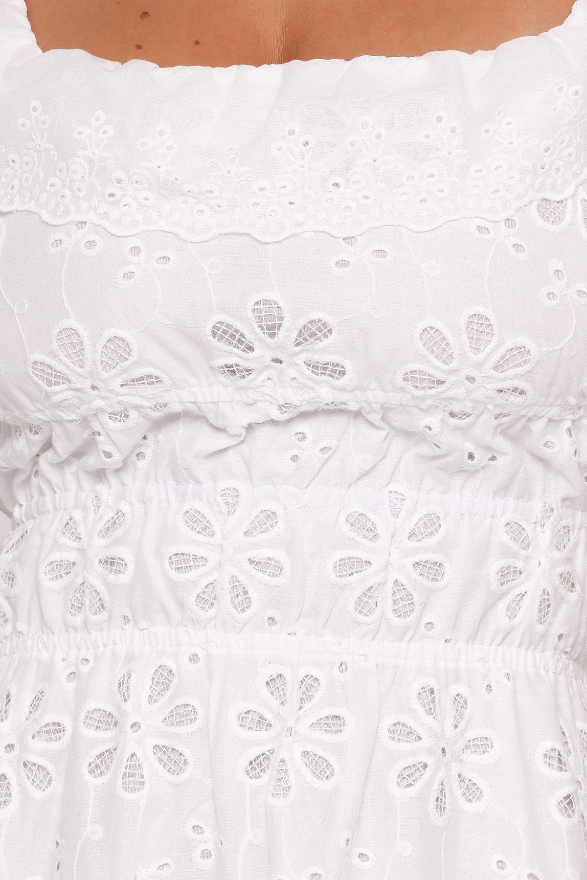 Elwyn Maxi Dress in White Broderie – view 8 of 9