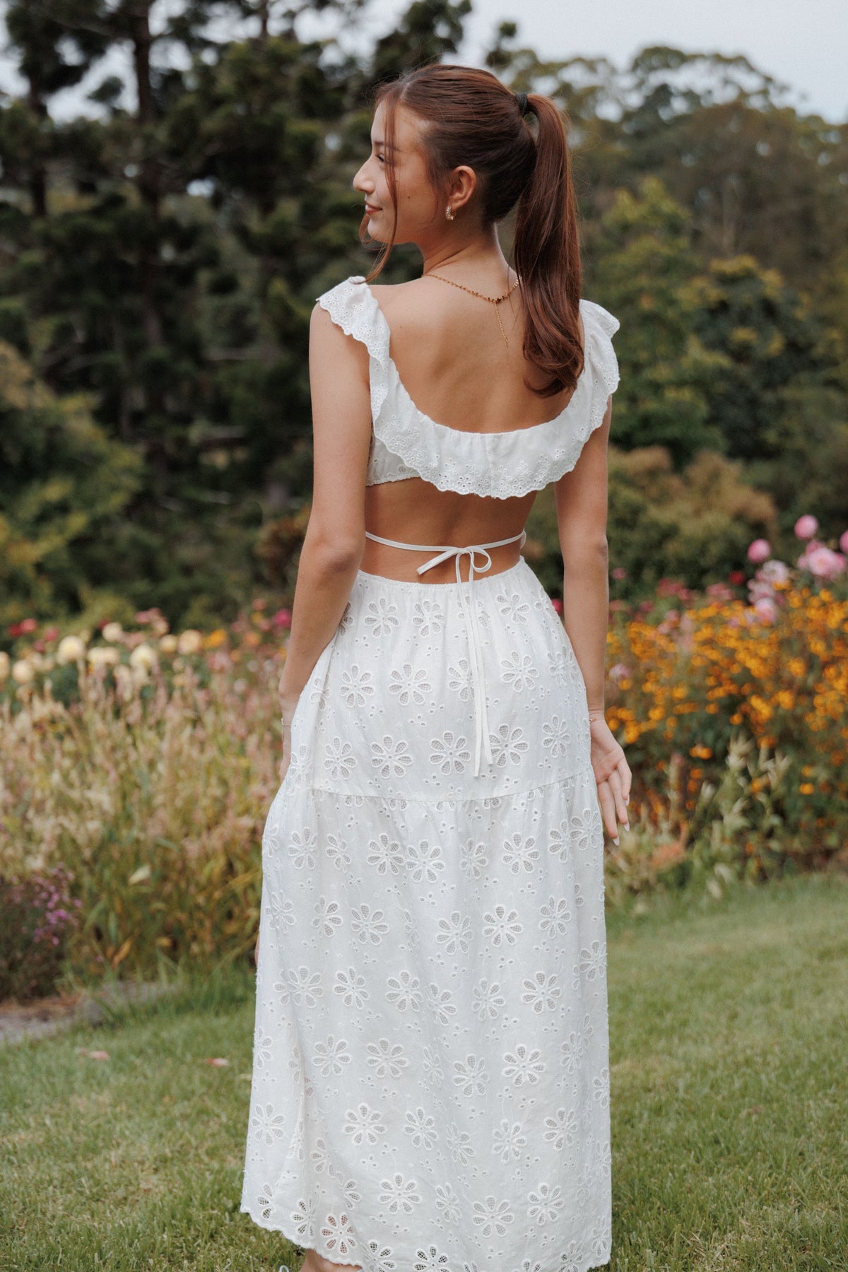 Elwyn Maxi Dress in White Broderie – view 1 of 9