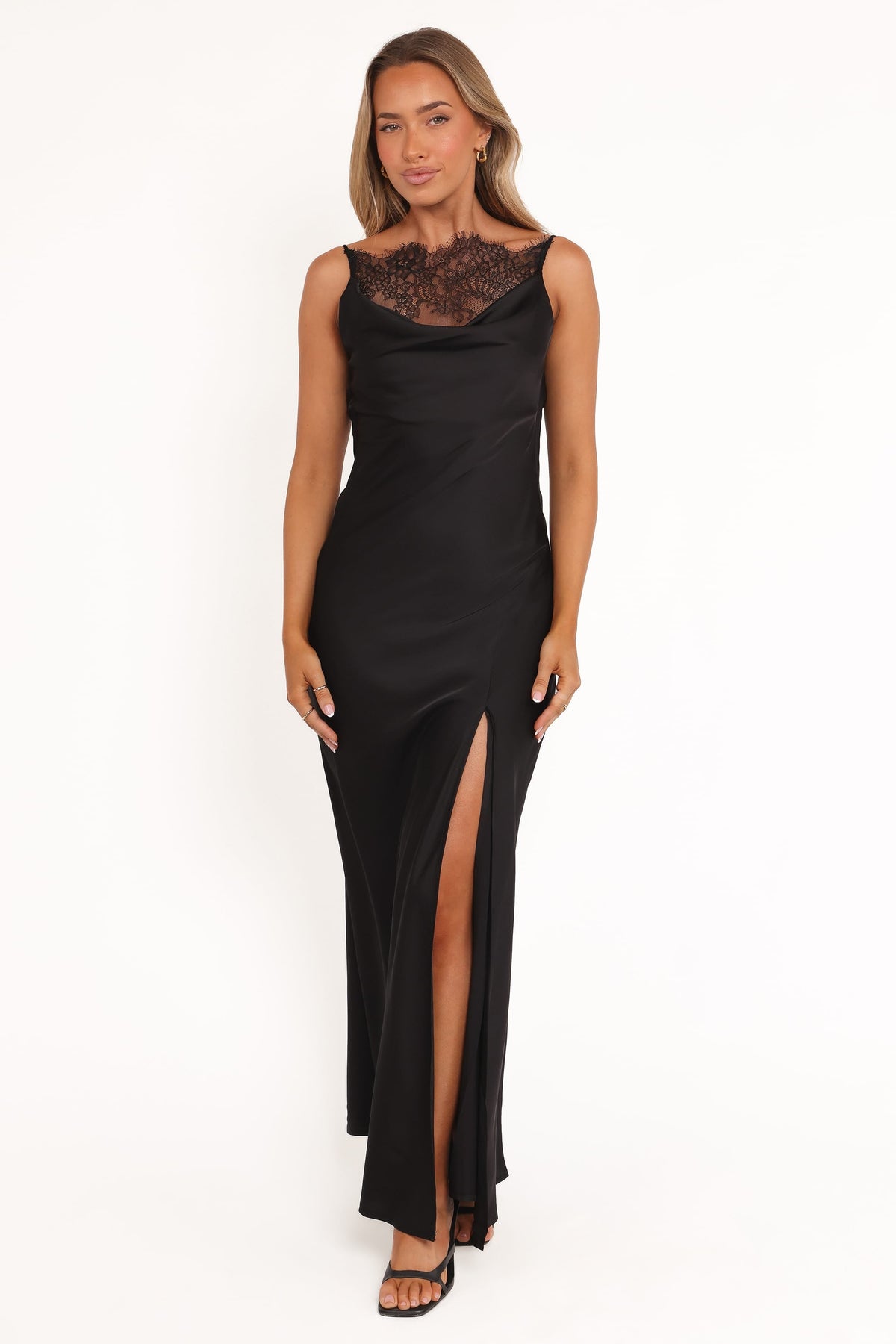 Evana Lace Maxi Dress in Black – view 2 of 8