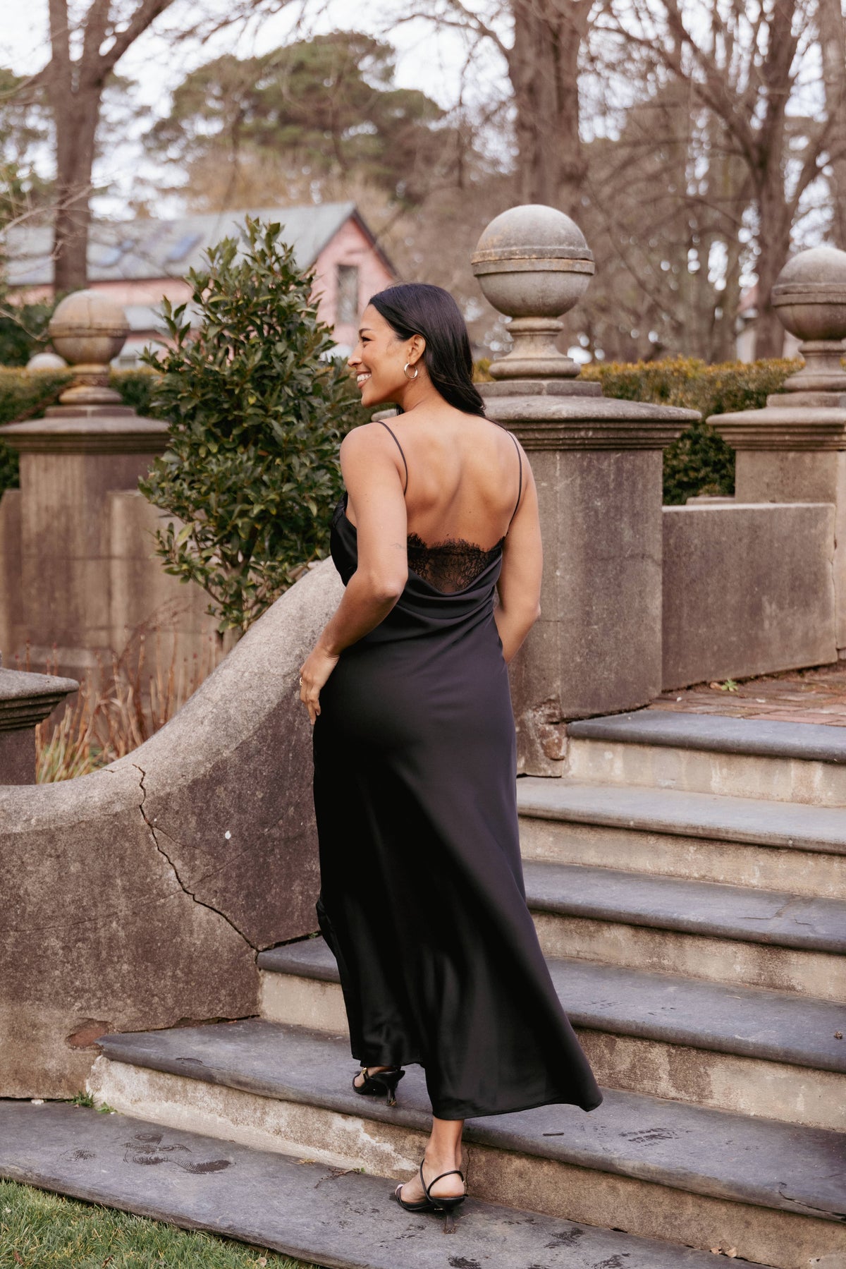 Evana Lace Maxi Dress in Black – view 8 of 8