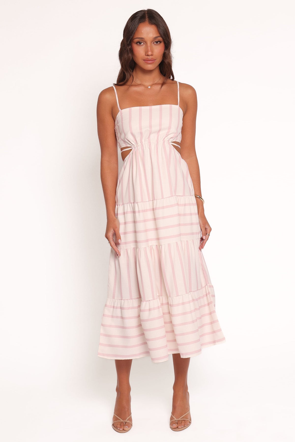 Evelin Midi Dress in Pink Stripe – view 1 of 6