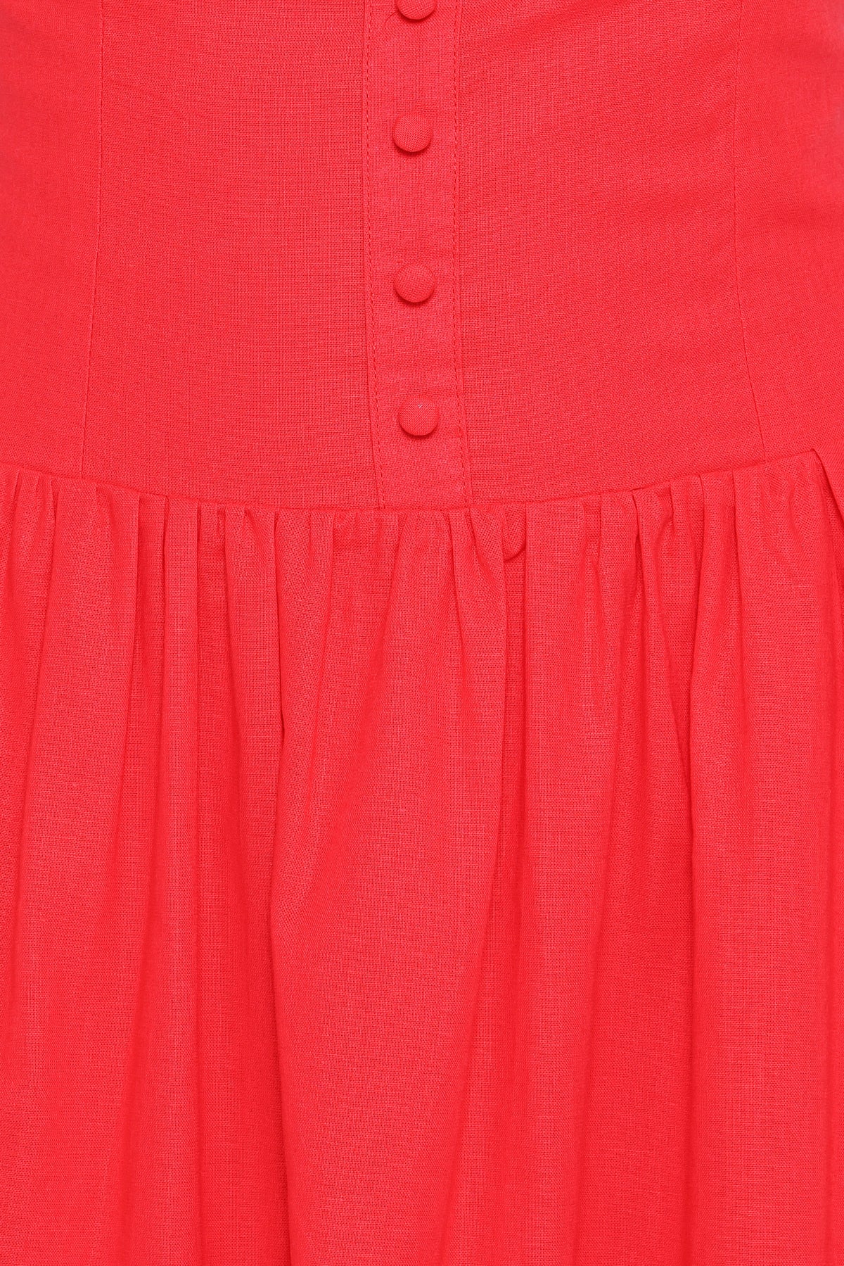 Evie Button Front Maxi Dress in Red – view 6 of 6