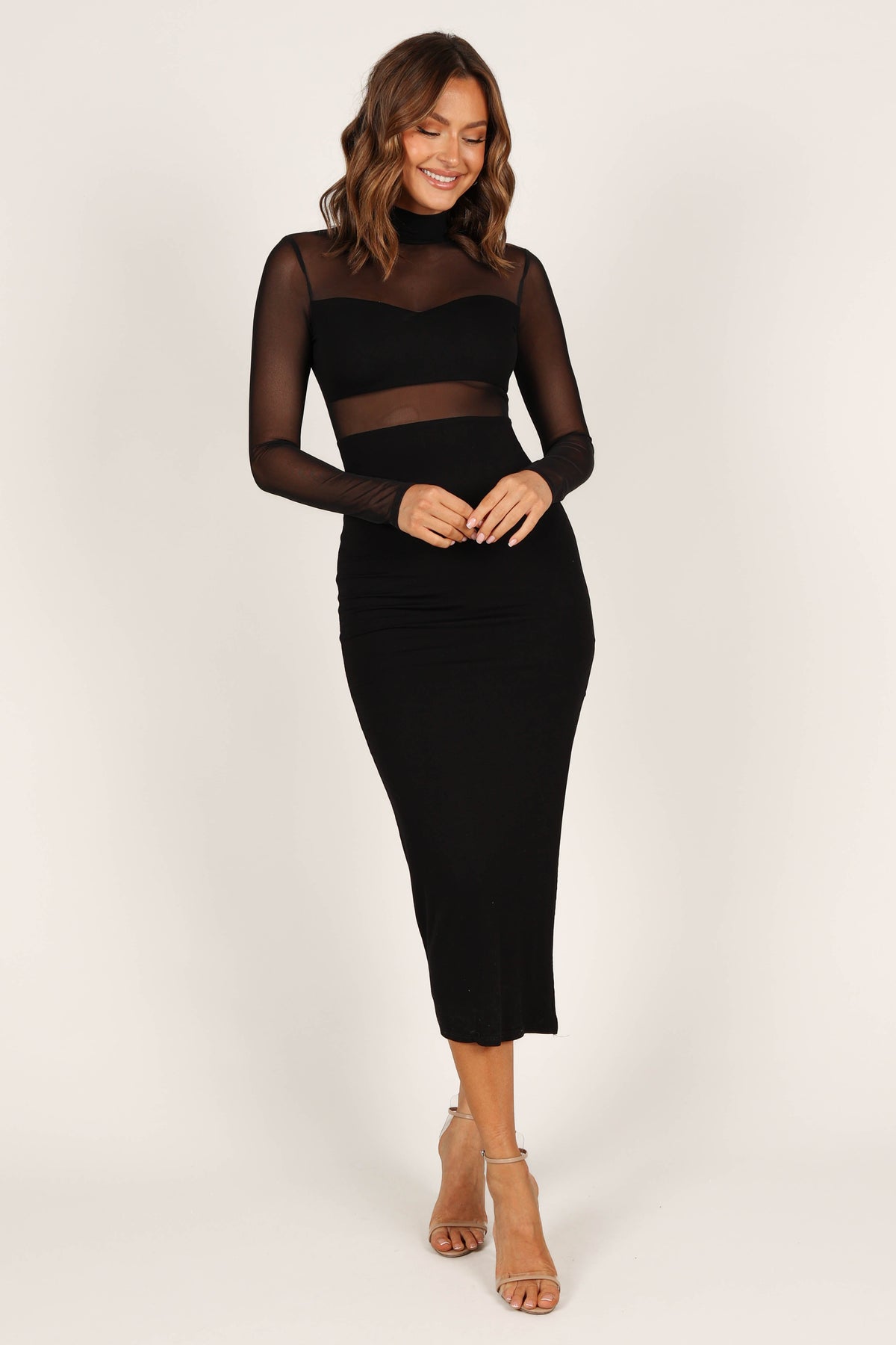 Farrow Long Sleeve Midi Dress in Black – view 10 of 10