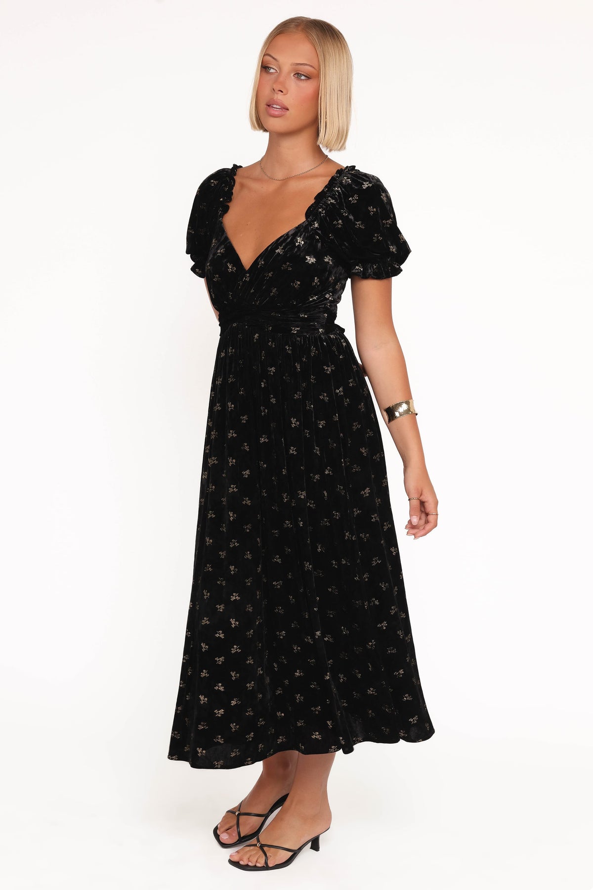 Farryn Maxi Dress in Black/Gold Velvet – view 3 of 7
