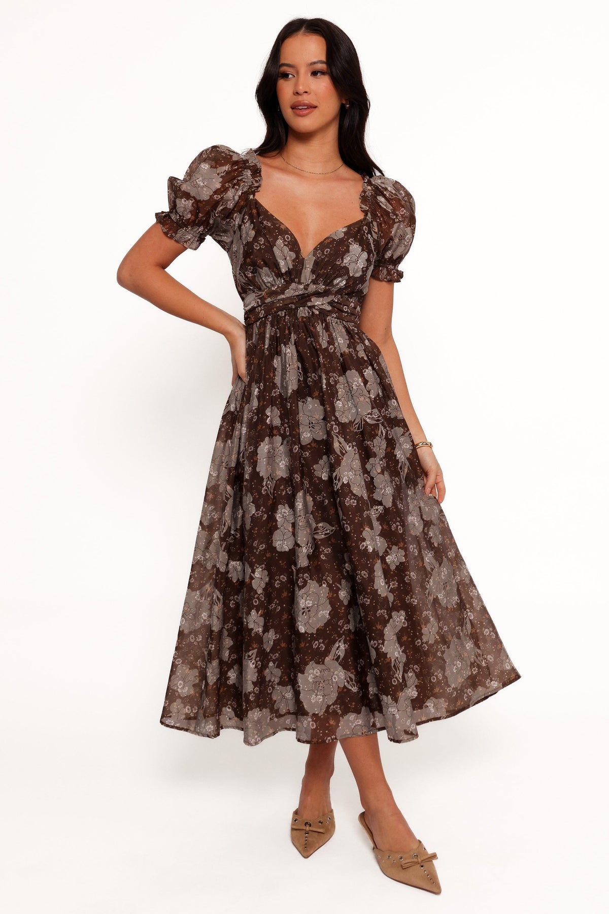 Farryn Maxi Dress in Brown/Grey – view 3 of 10