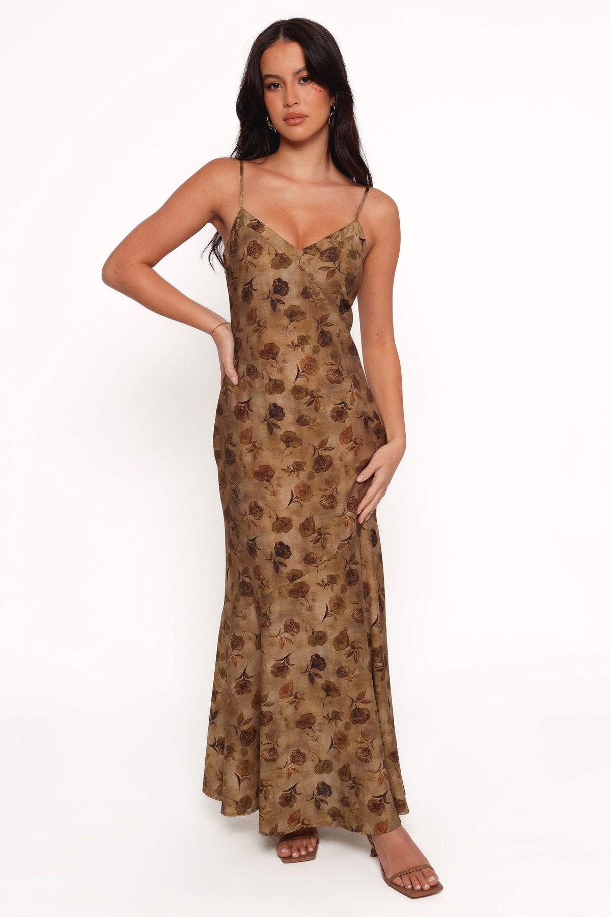 Fia Midi Dress in Tan Floral – view 4 of 9