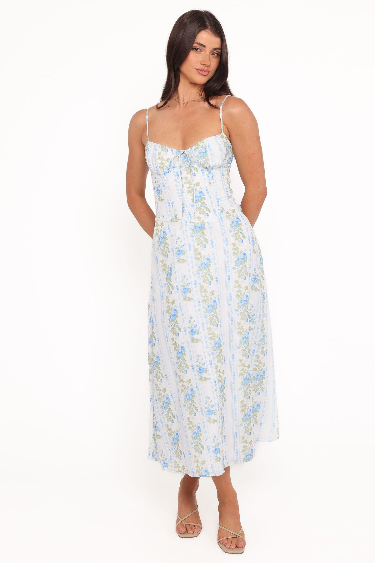 Florencia Midi Dress in Blue Floral – view 2 of 7