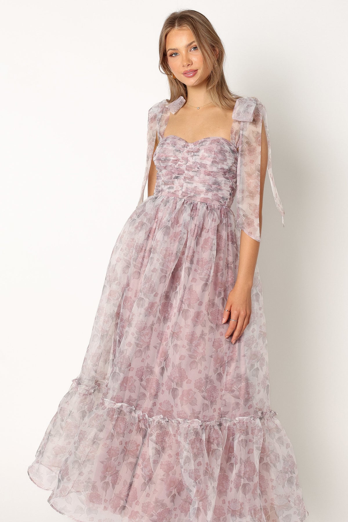Floret Midi Dress in Dark Purple – view 1 of 10