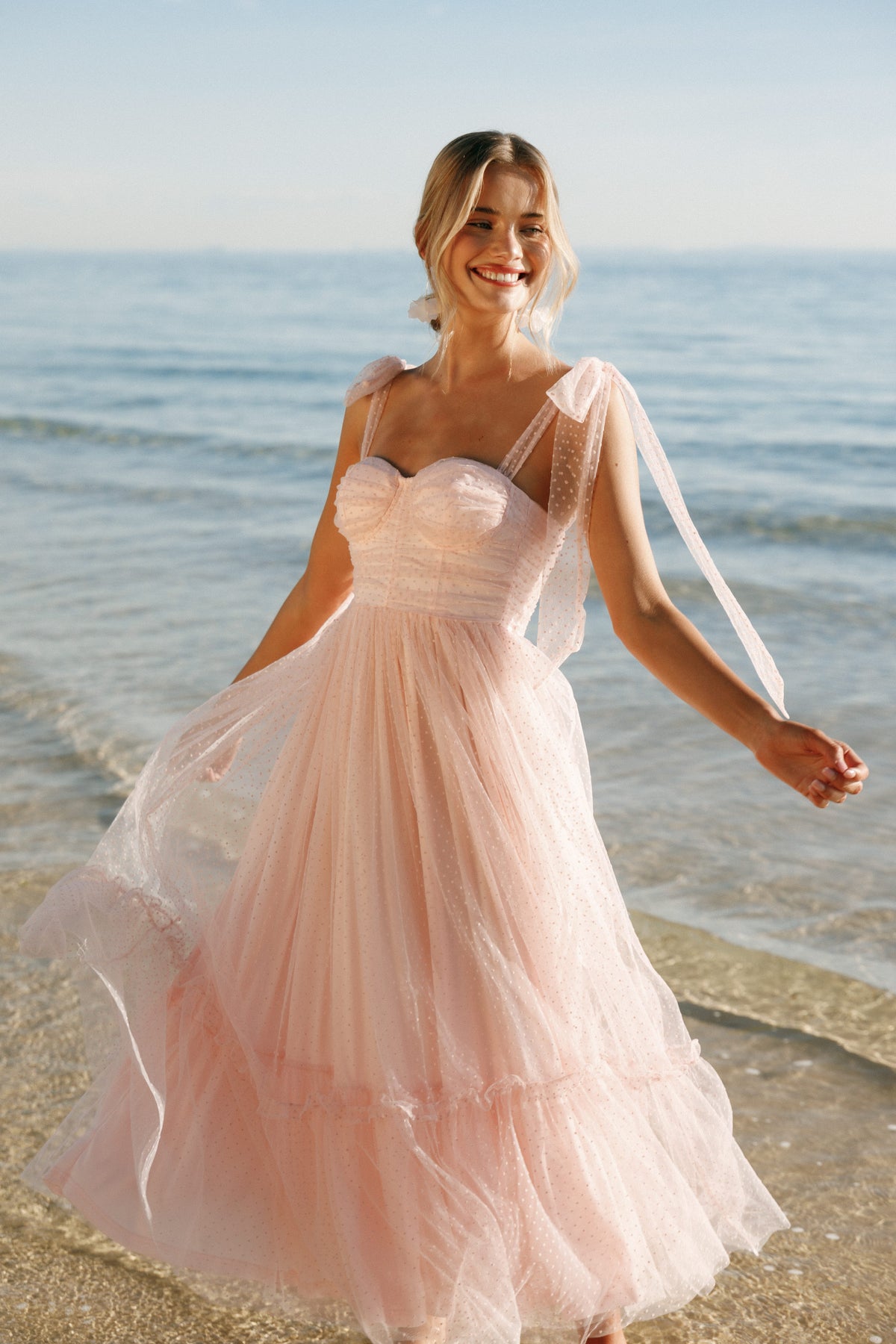 Floret Midi Dress in Petal Pink – view 2 of 9