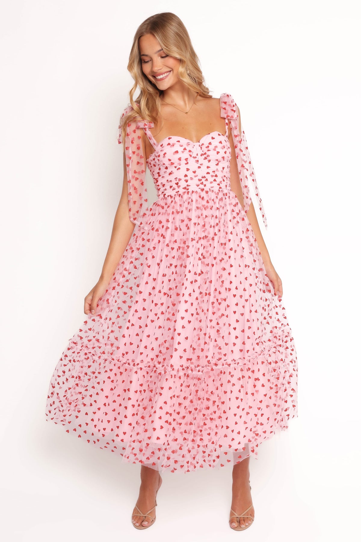 Floret Midi Dress in Red Hearts – view 2 of 7