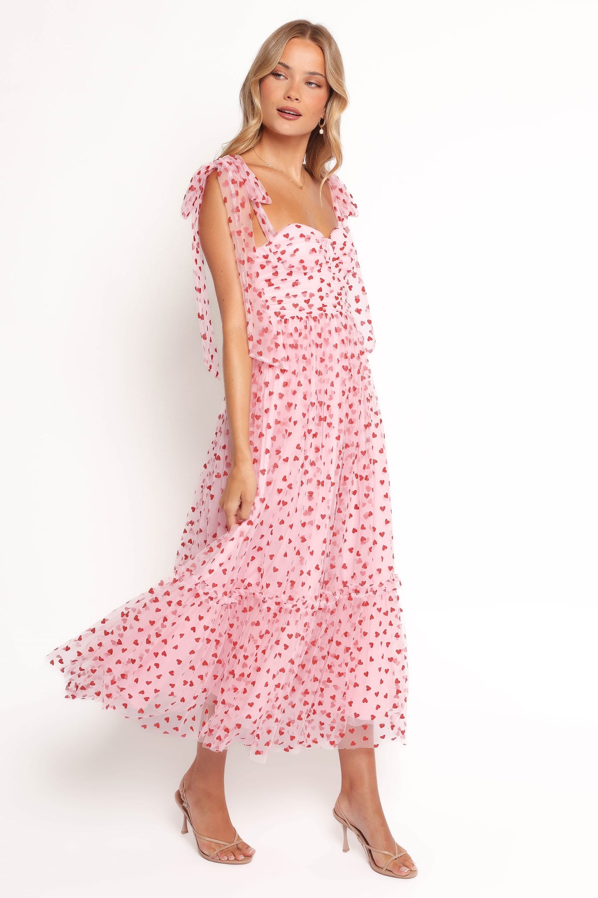 Floret Midi Dress in Red Hearts – view 6 of 7