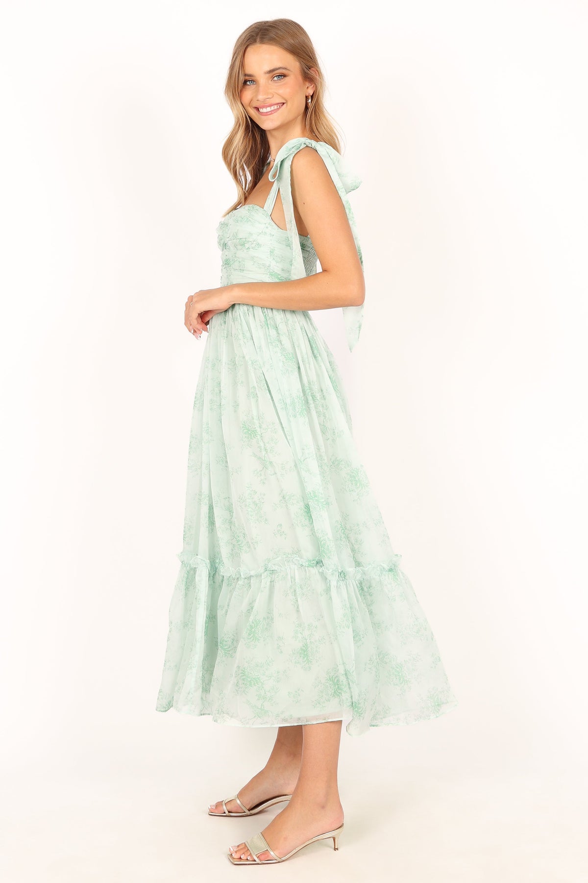 Floret Midi Dress in Sage – view 5 of 12