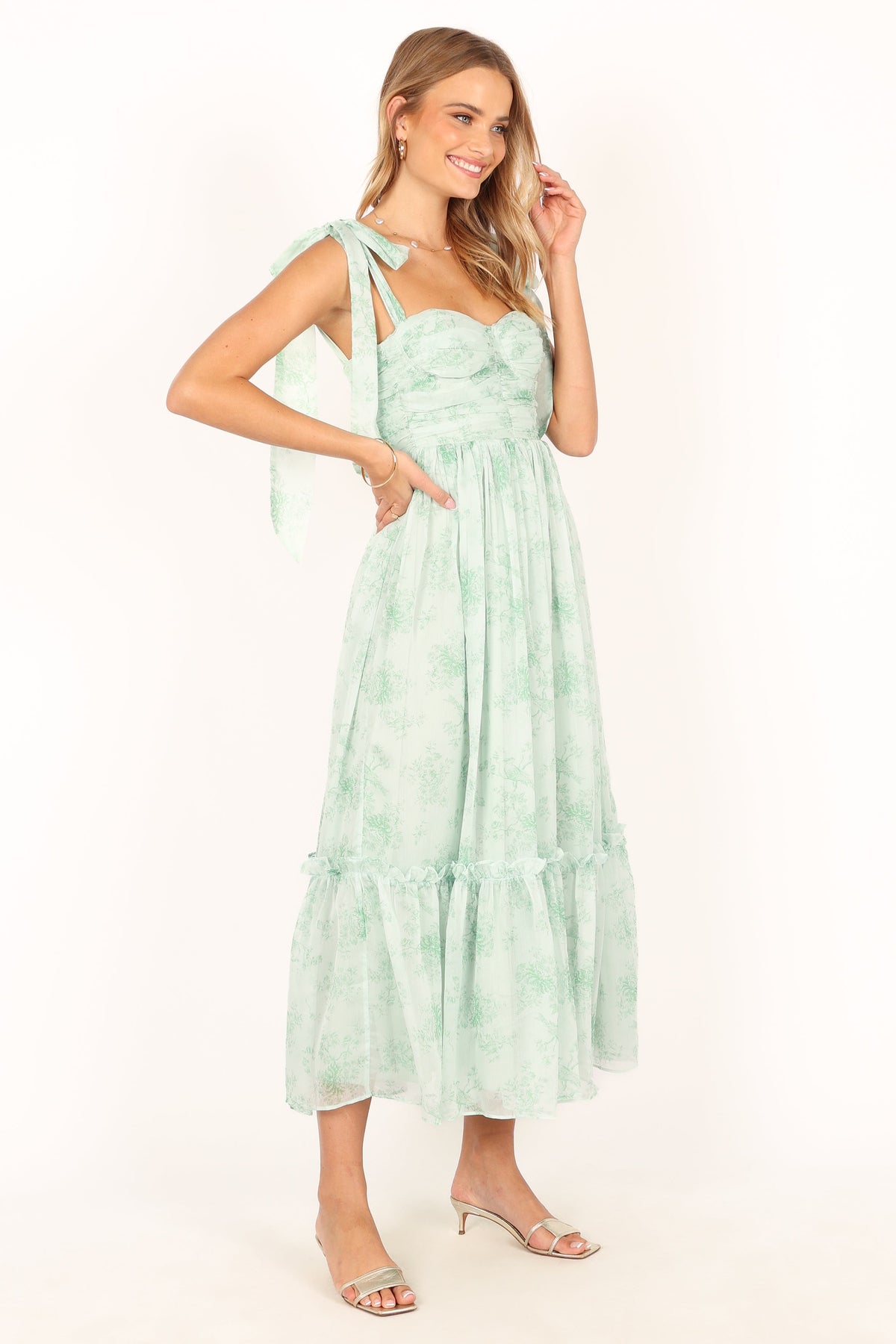 Floret Midi Dress in Sage – view 9 of 12