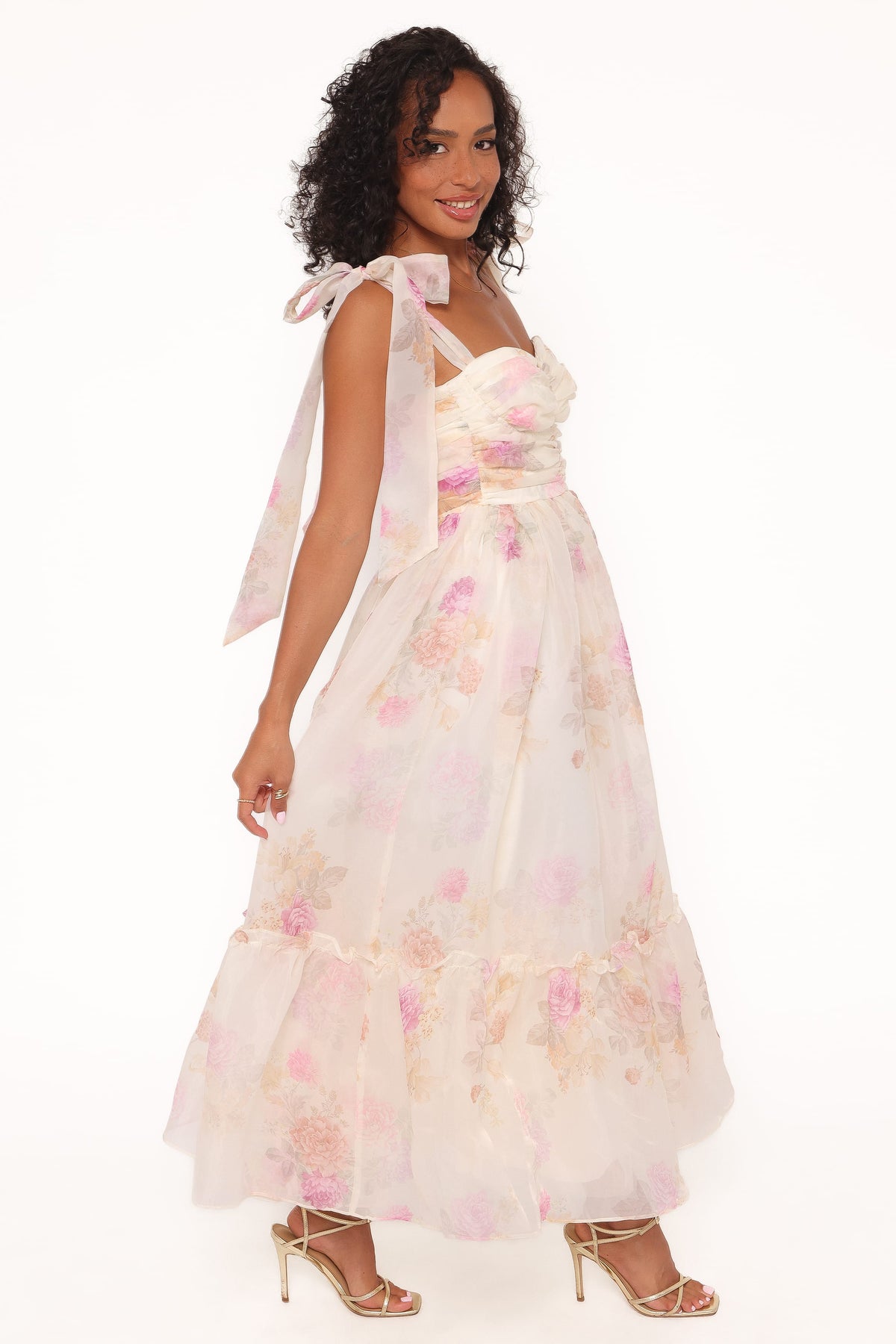 Floret Midi Dress in Yellow Floral – view 3 of 6