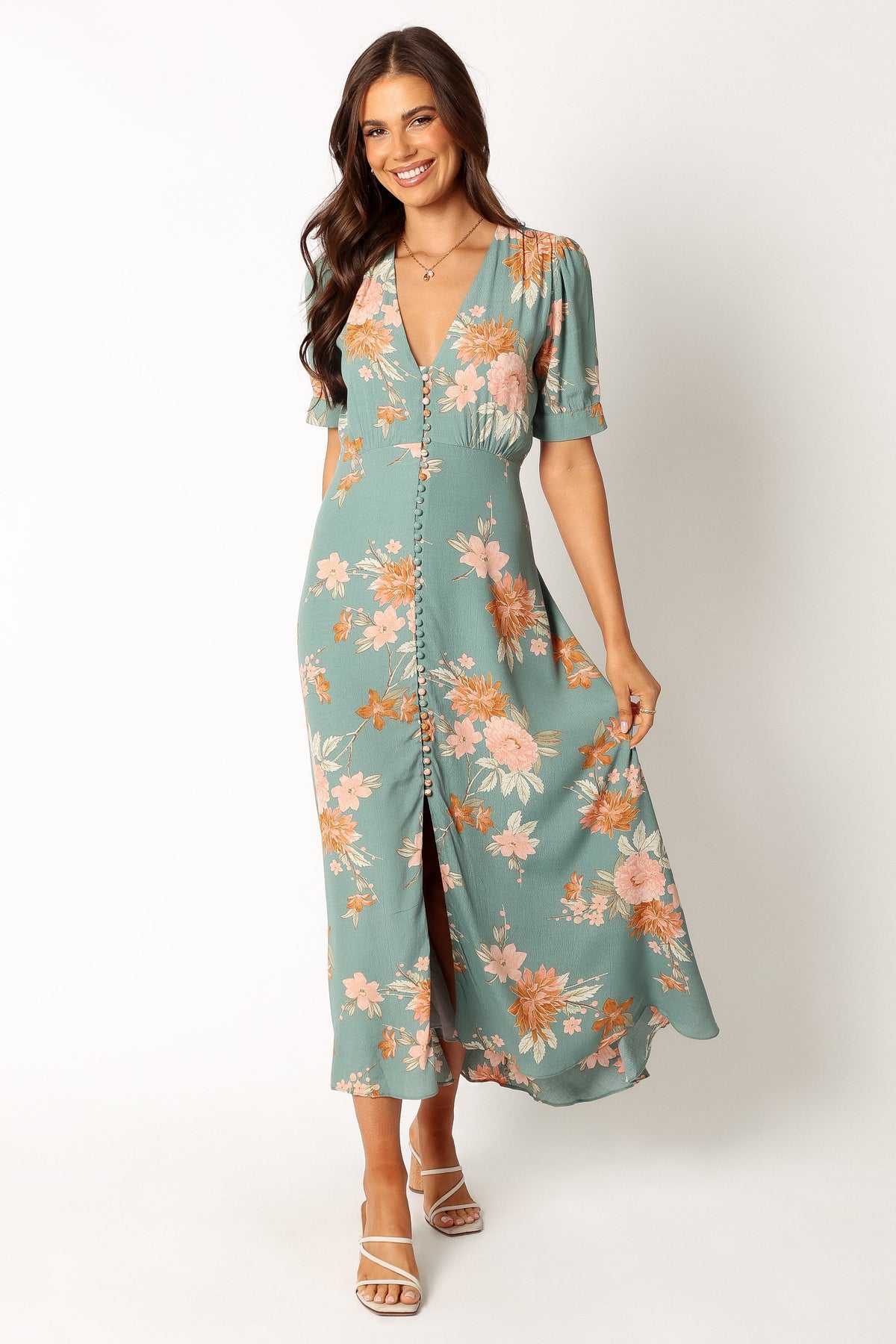 Frampton Midi Dress in Blue Floral – view 1 of 11