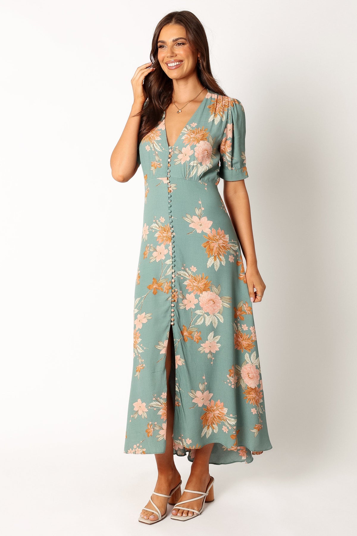 Frampton Midi Dress in Blue Floral – view 2 of 11