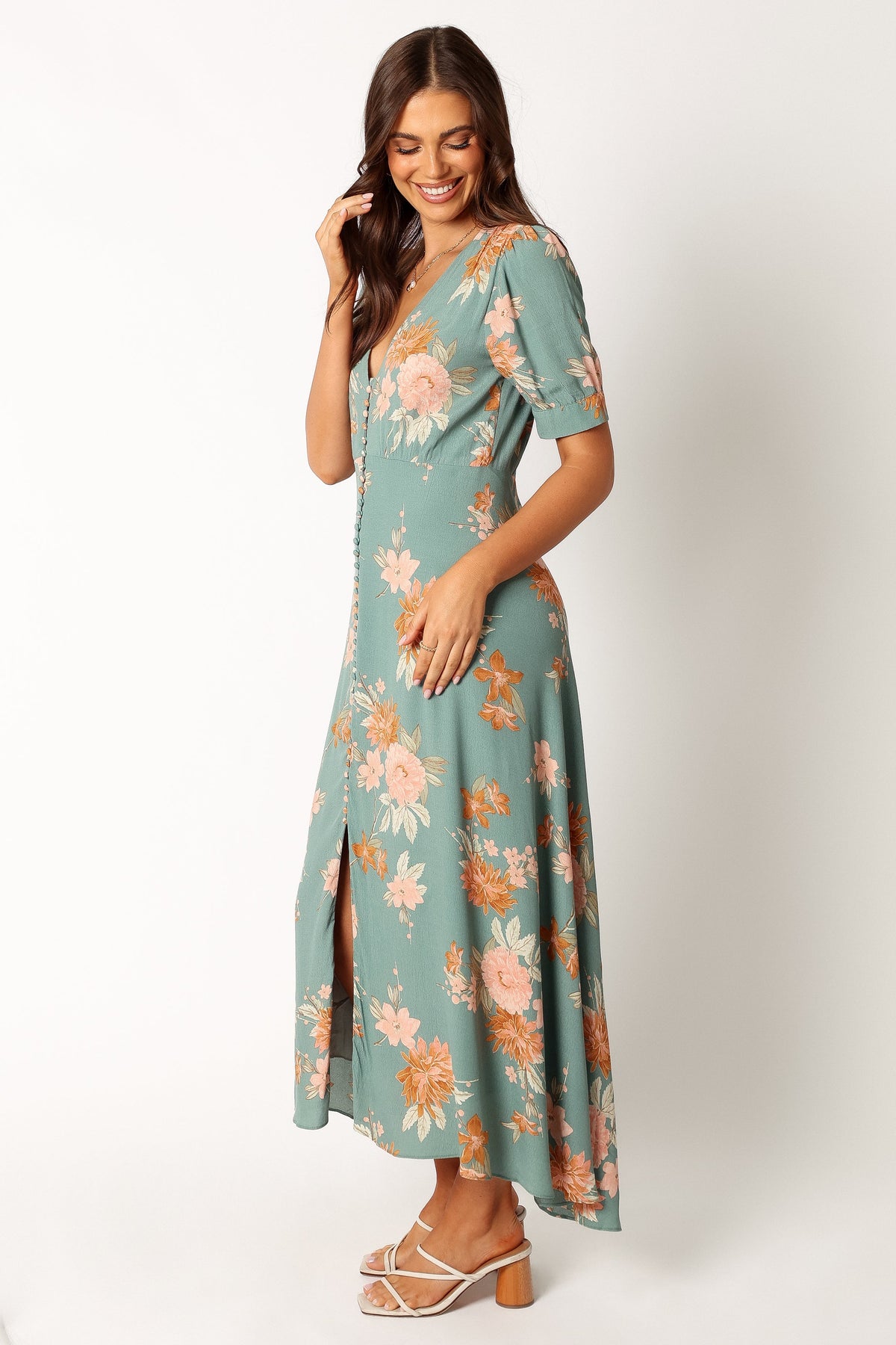 Frampton Midi Dress in Blue Floral – view 3 of 11