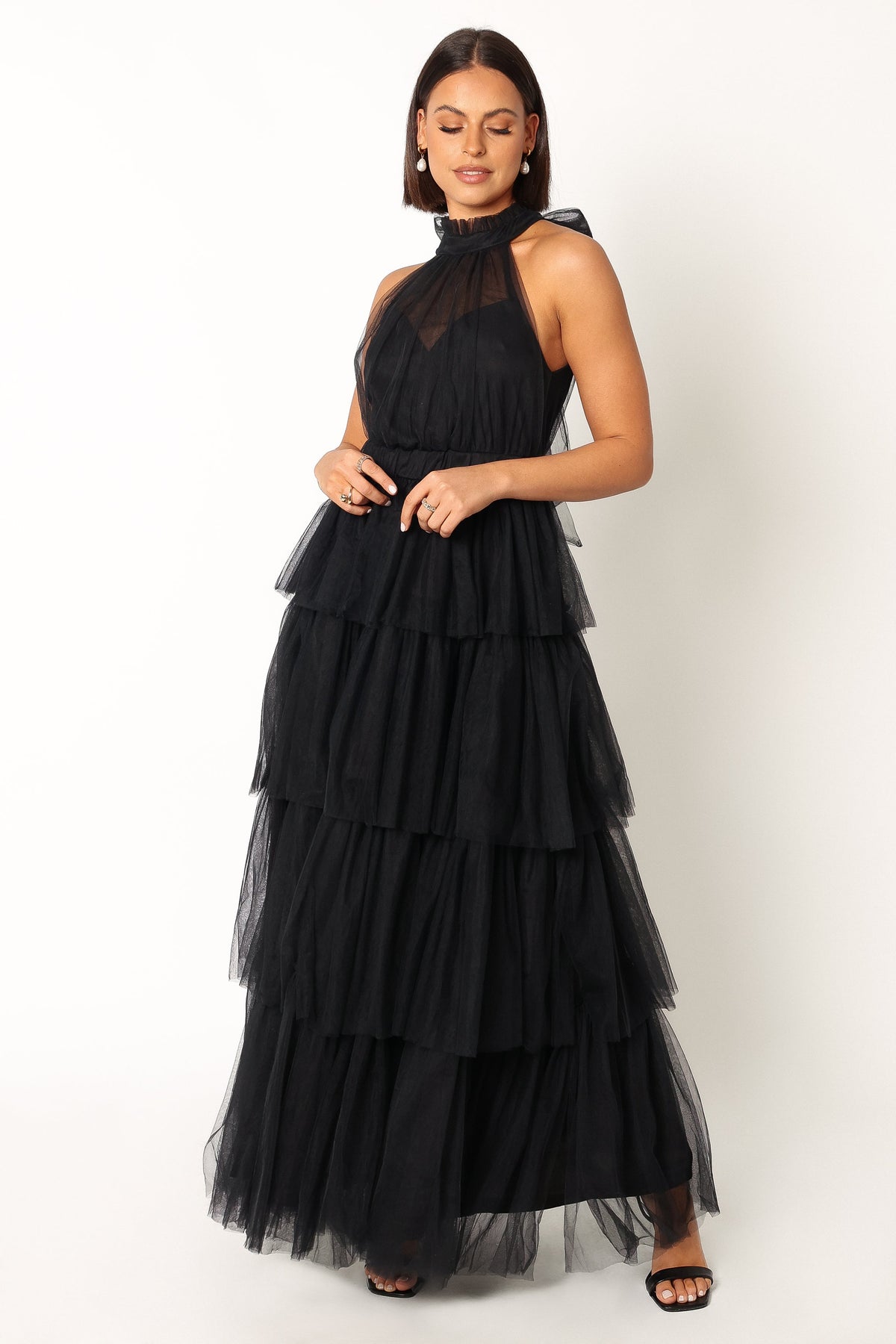 Frances Halterneck Maxi Dress in Black – view 1 of 8