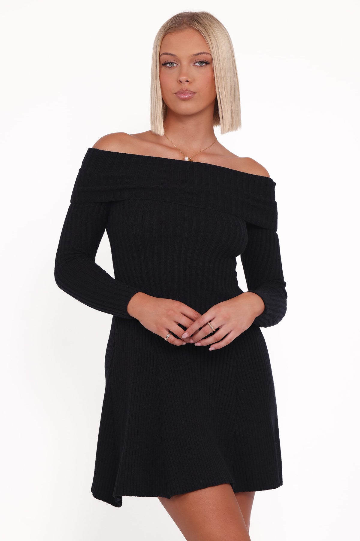 Francisco Long Sleeve Mini Dress in Black – view 1 of 6