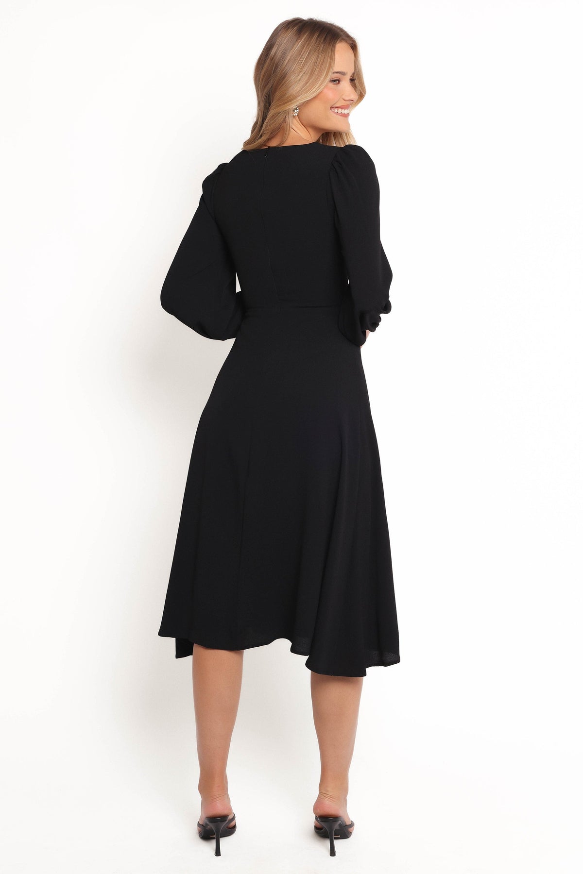 Franklin Long Sleeve Midi Dress in Black – view 4 of 8