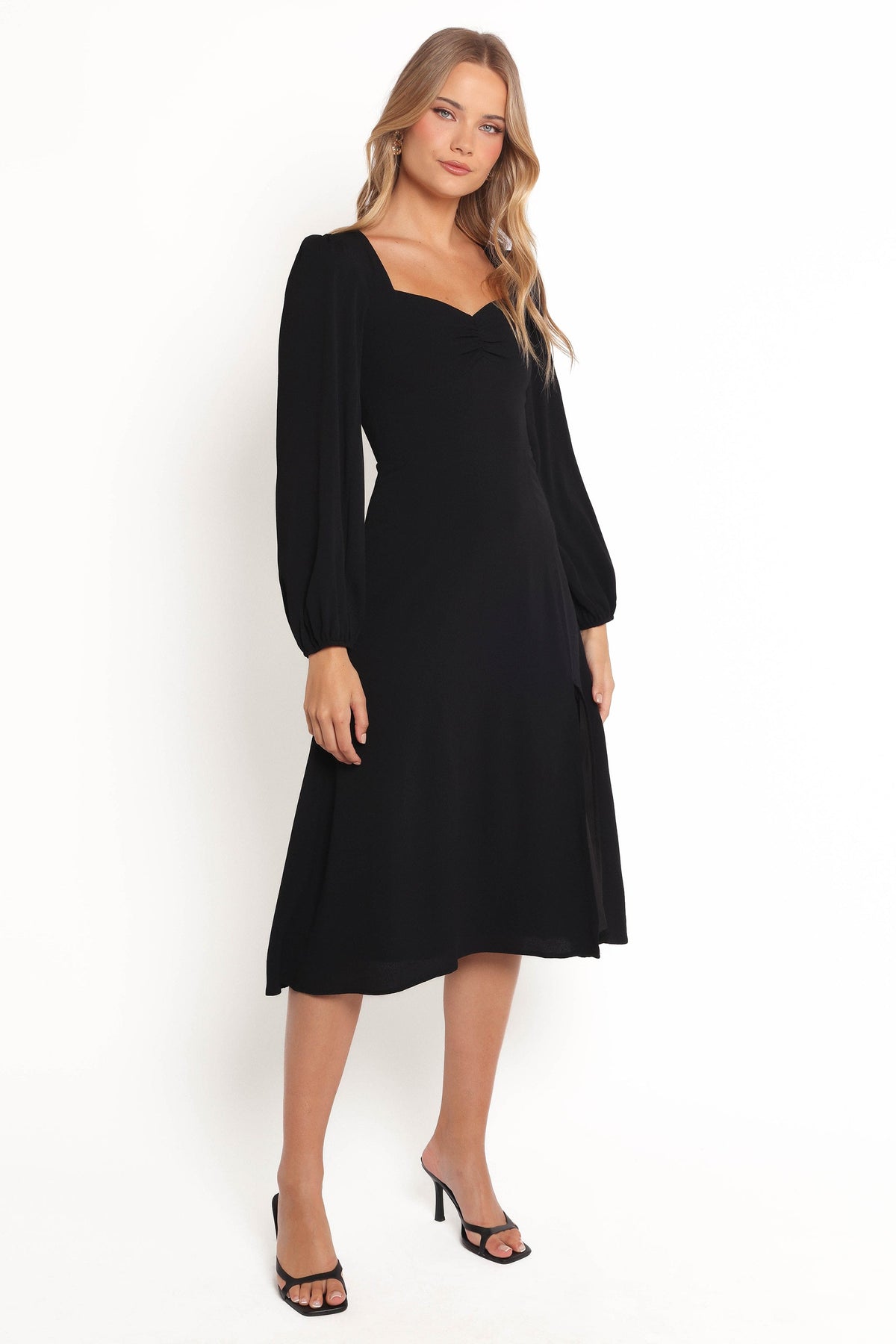 Franklin Long Sleeve Midi Dress in Black – view 5 of 8