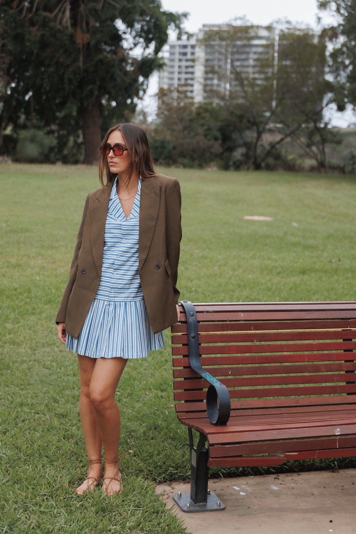 Fraser Mini Dress in Blue Stripe – view 8 of 8