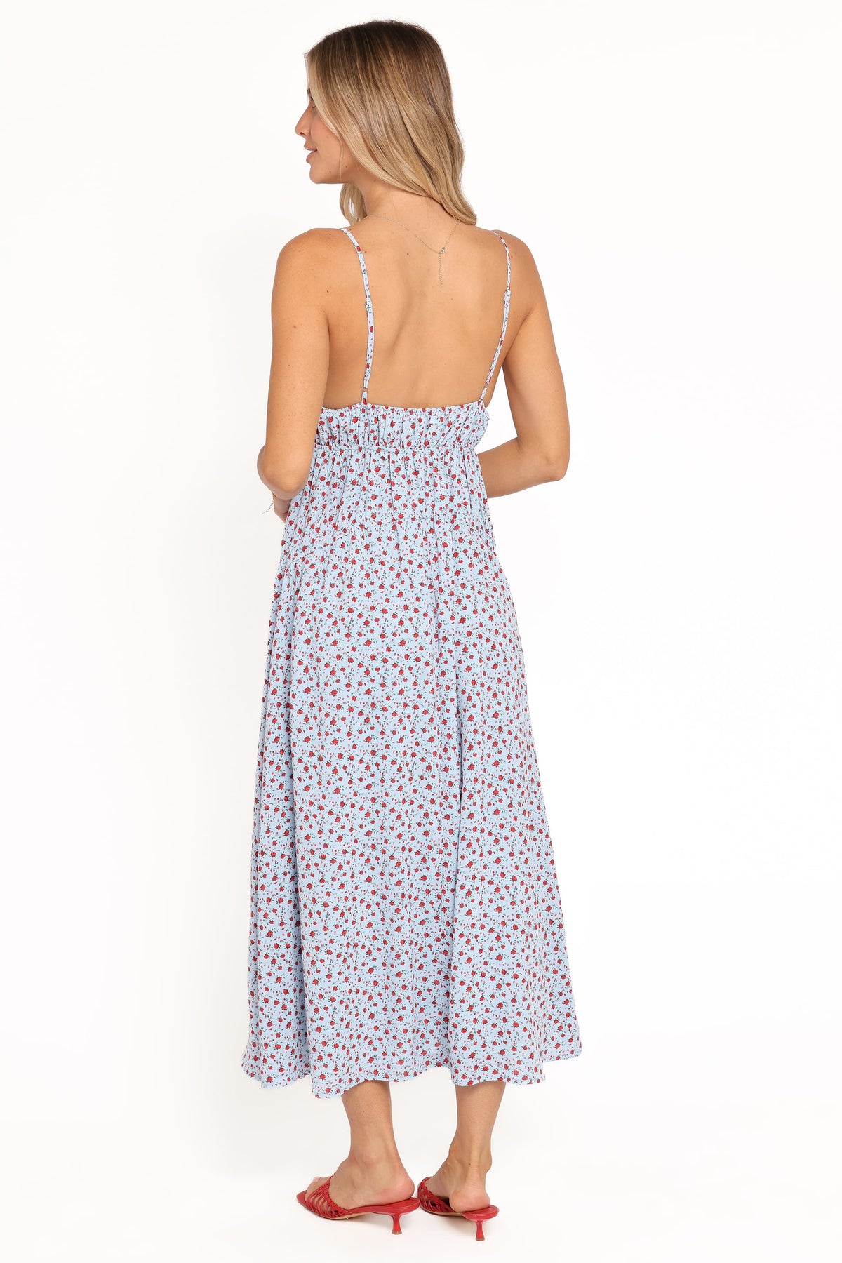 Freesia Midi Dress in Blue Red Floral – view 5 of 7