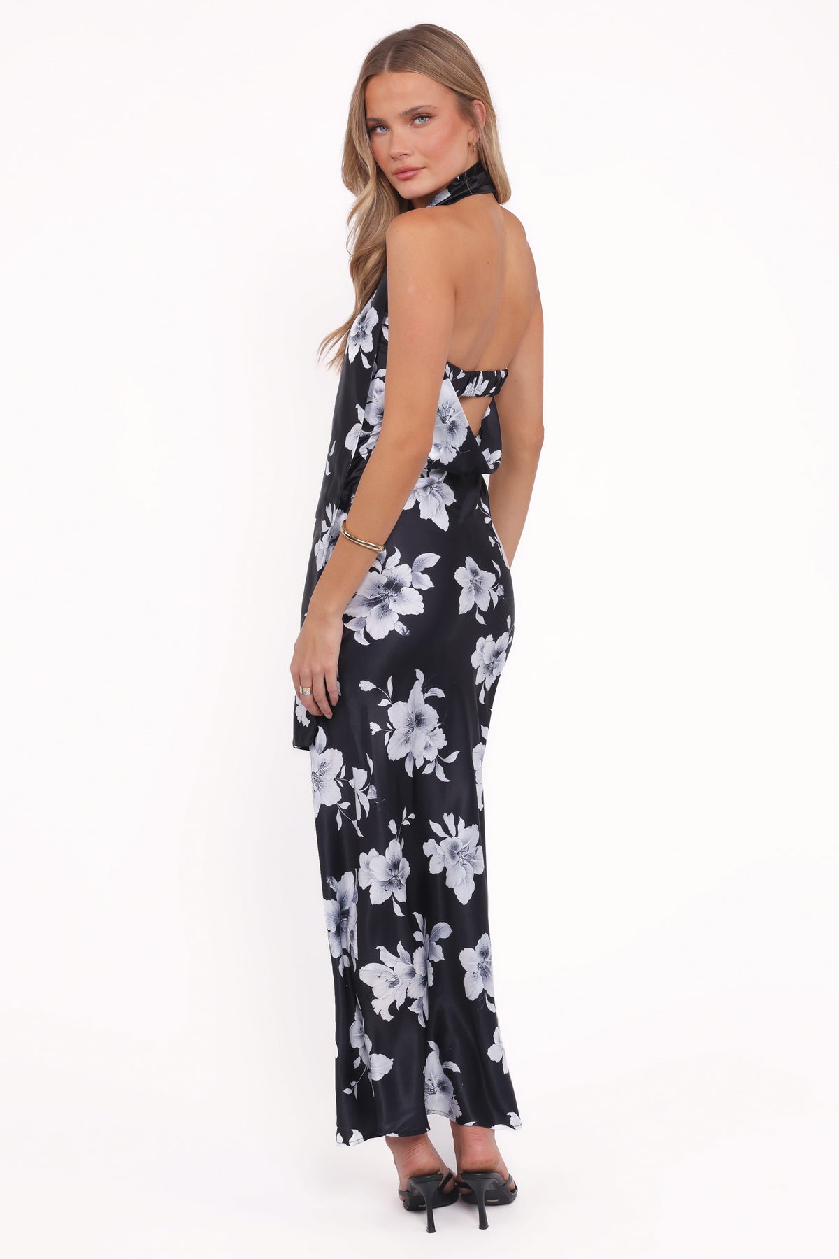 Freida Halter Midi Dress in Black Floral – view 4 of 5