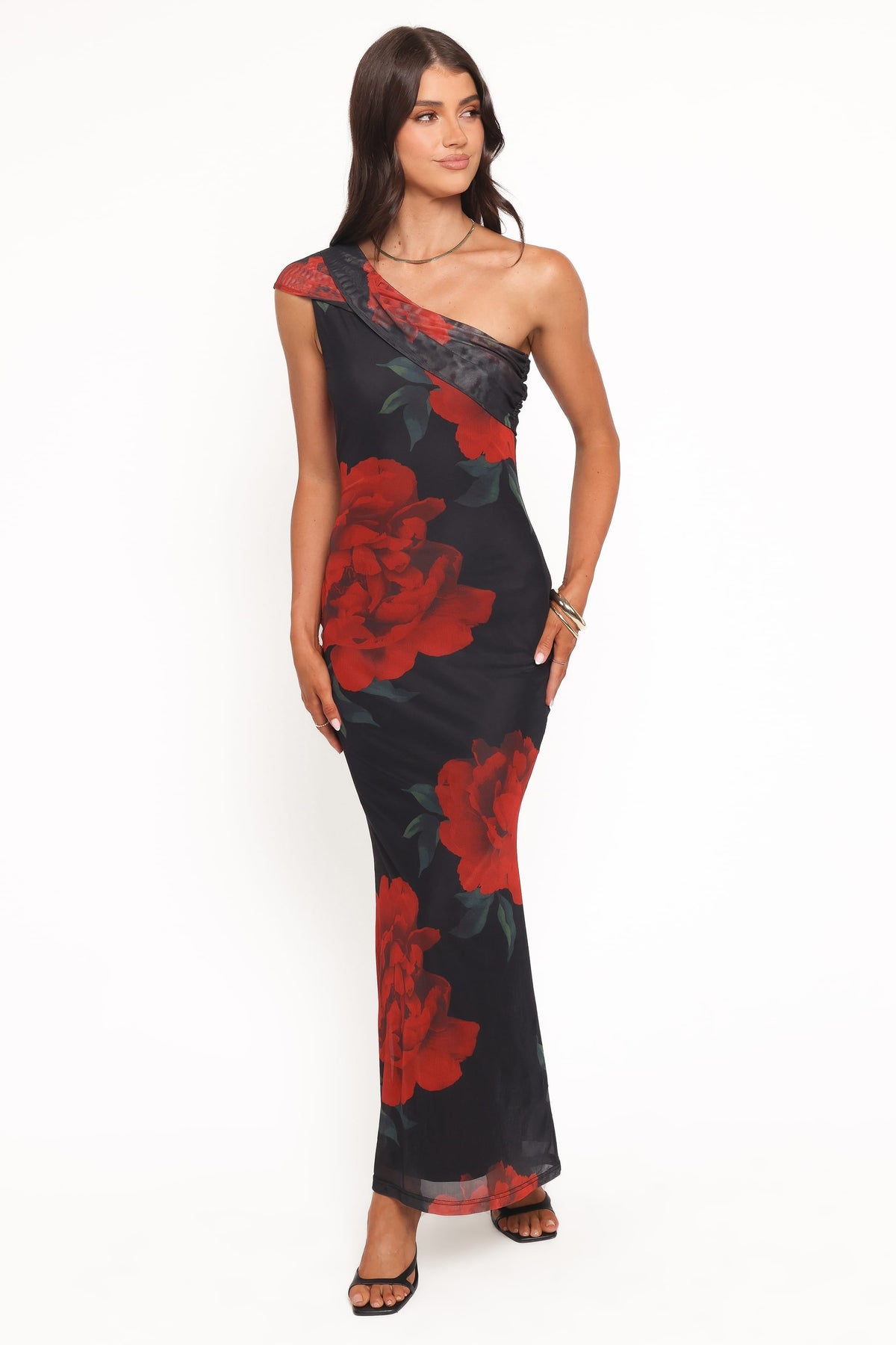 Gerri Off Shoulder Maxi Dress in Black Floral – view 1 of 5