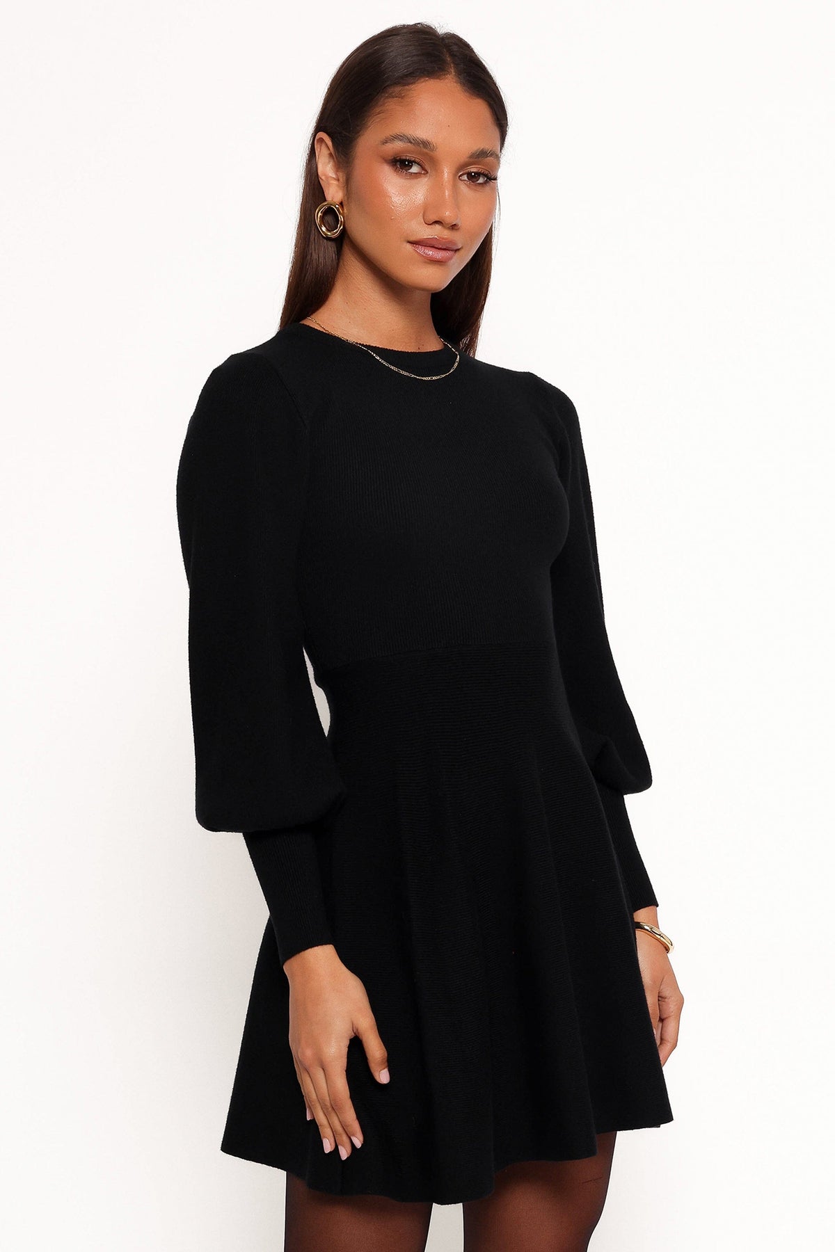 Gigi Long Sleeve Mini Dress in Black – view 5 of 7