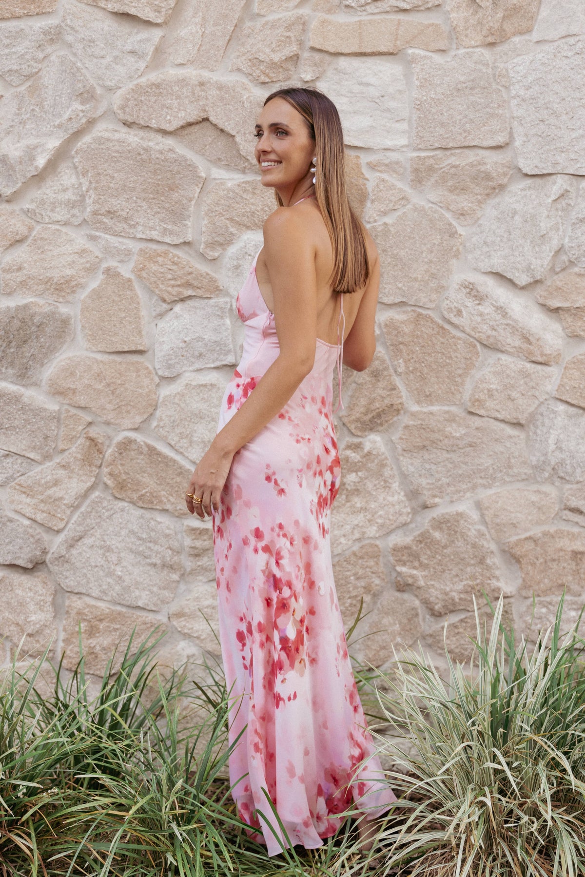 Gwyneth Halterneck Maxi Dress in Pink Floral – view 7 of 7