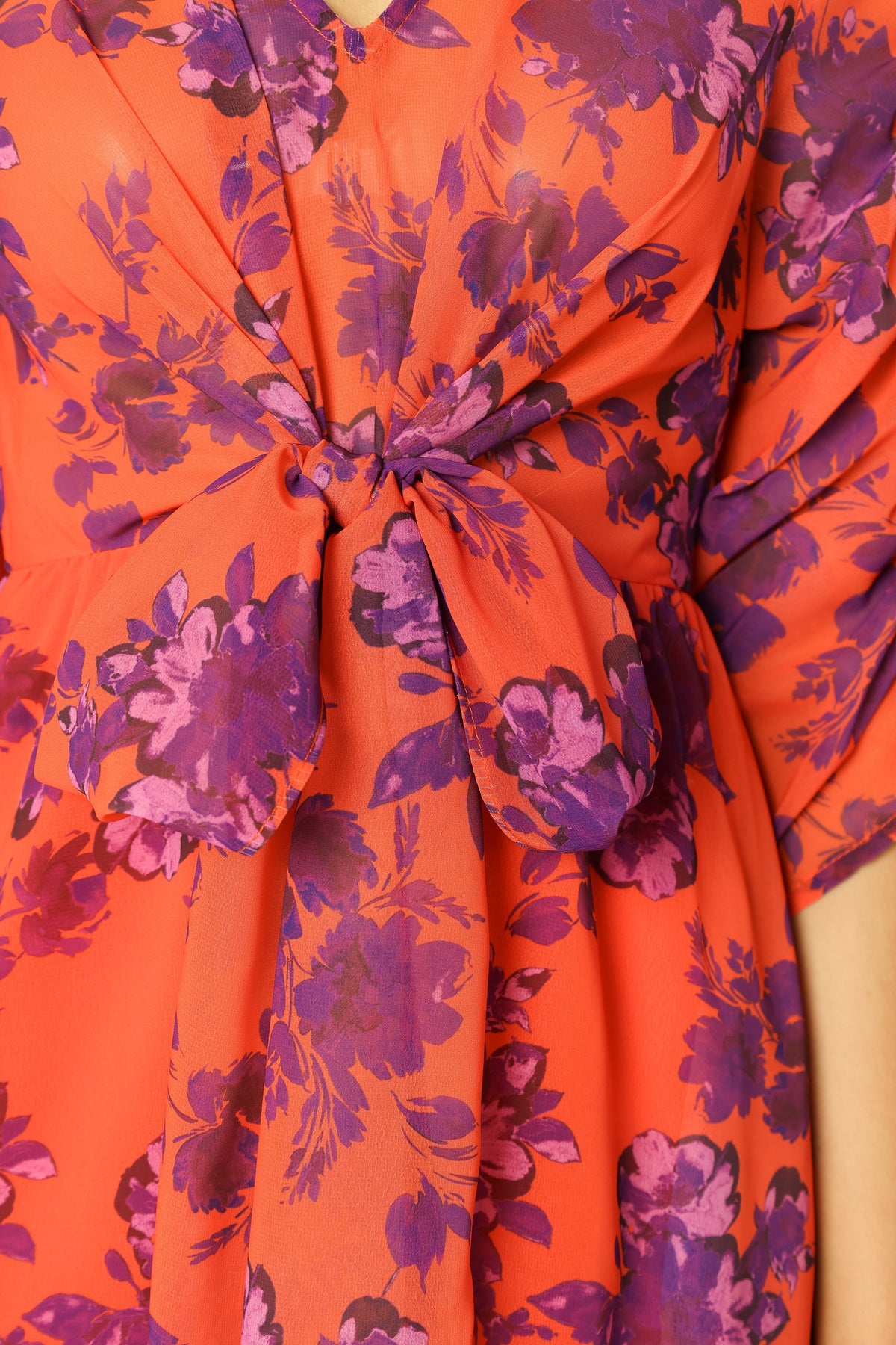 Hallie Midi Floral Dress in Red Wine – view 9 of 9