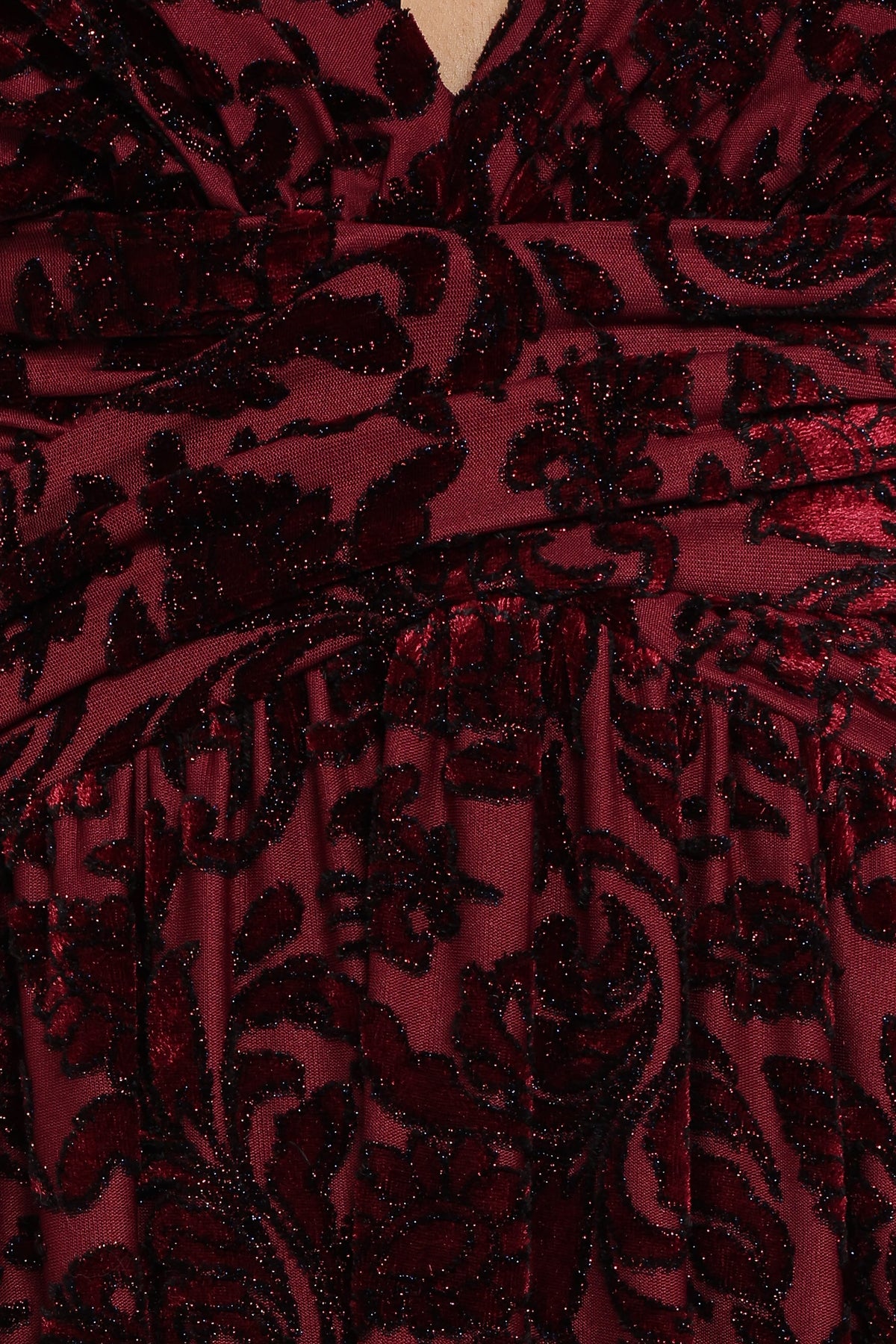Harmony Maxi Dress in Burgundy Metallic Floral – view 6 of 6