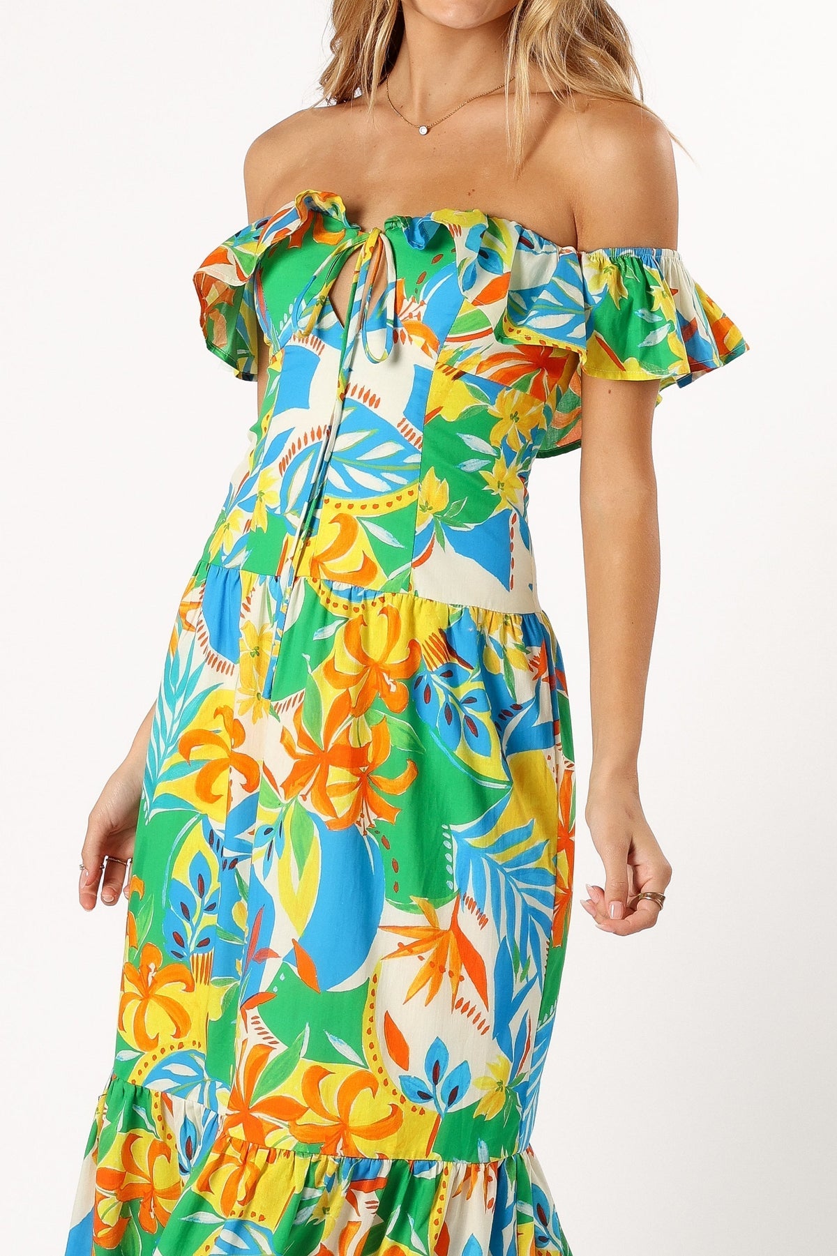 Harriet Off Shoulder Maxi Dress in Malta Print – view 6 of 8