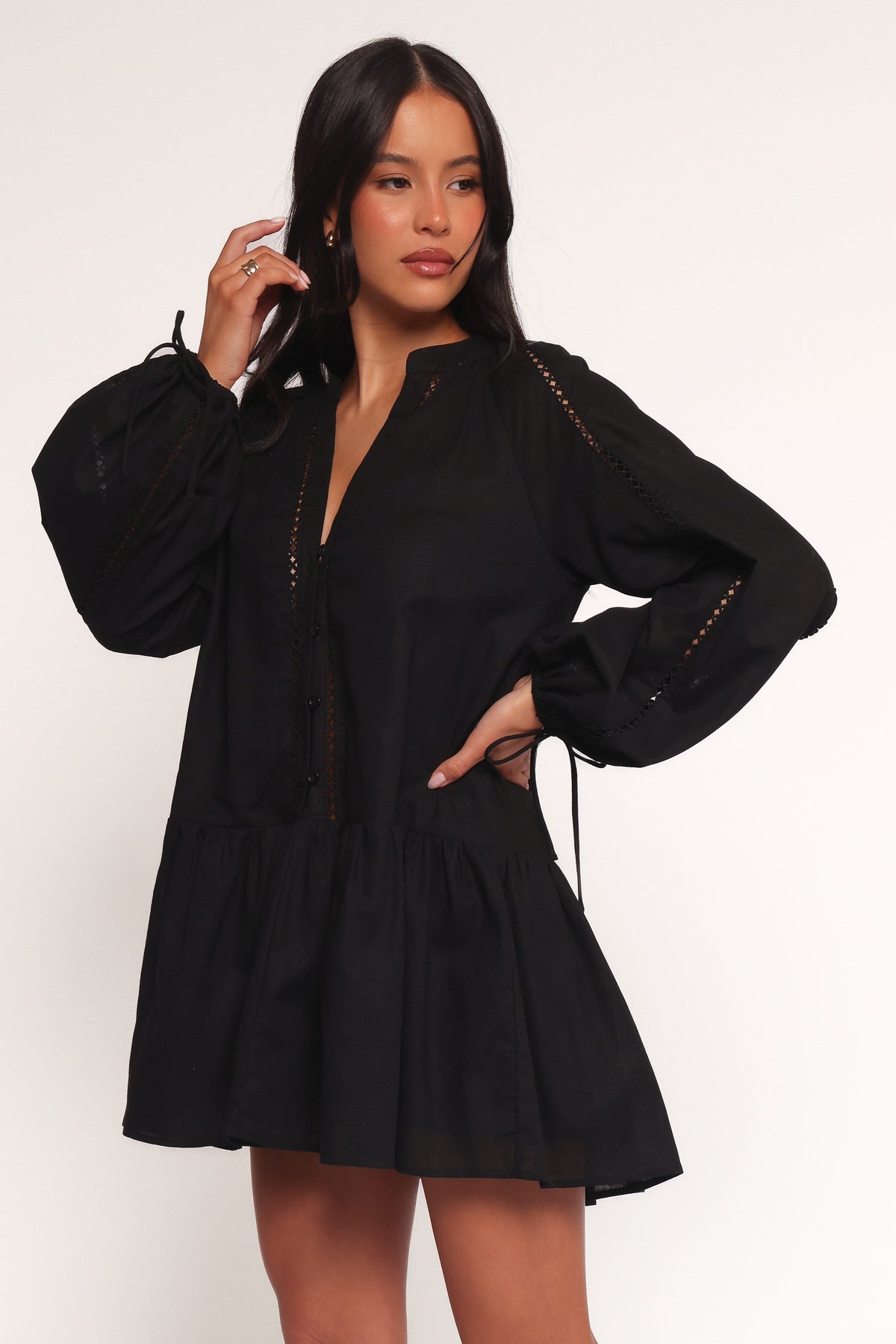 Hart Long Sleeve Mini Dress in Black – view 3 of 6