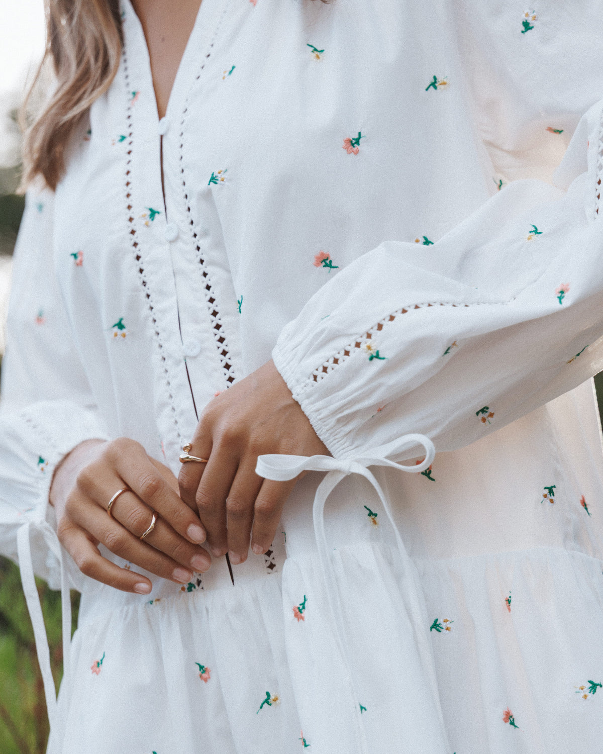 Hart Long Sleeve Mini Dress in White Floral – view 8 of 8